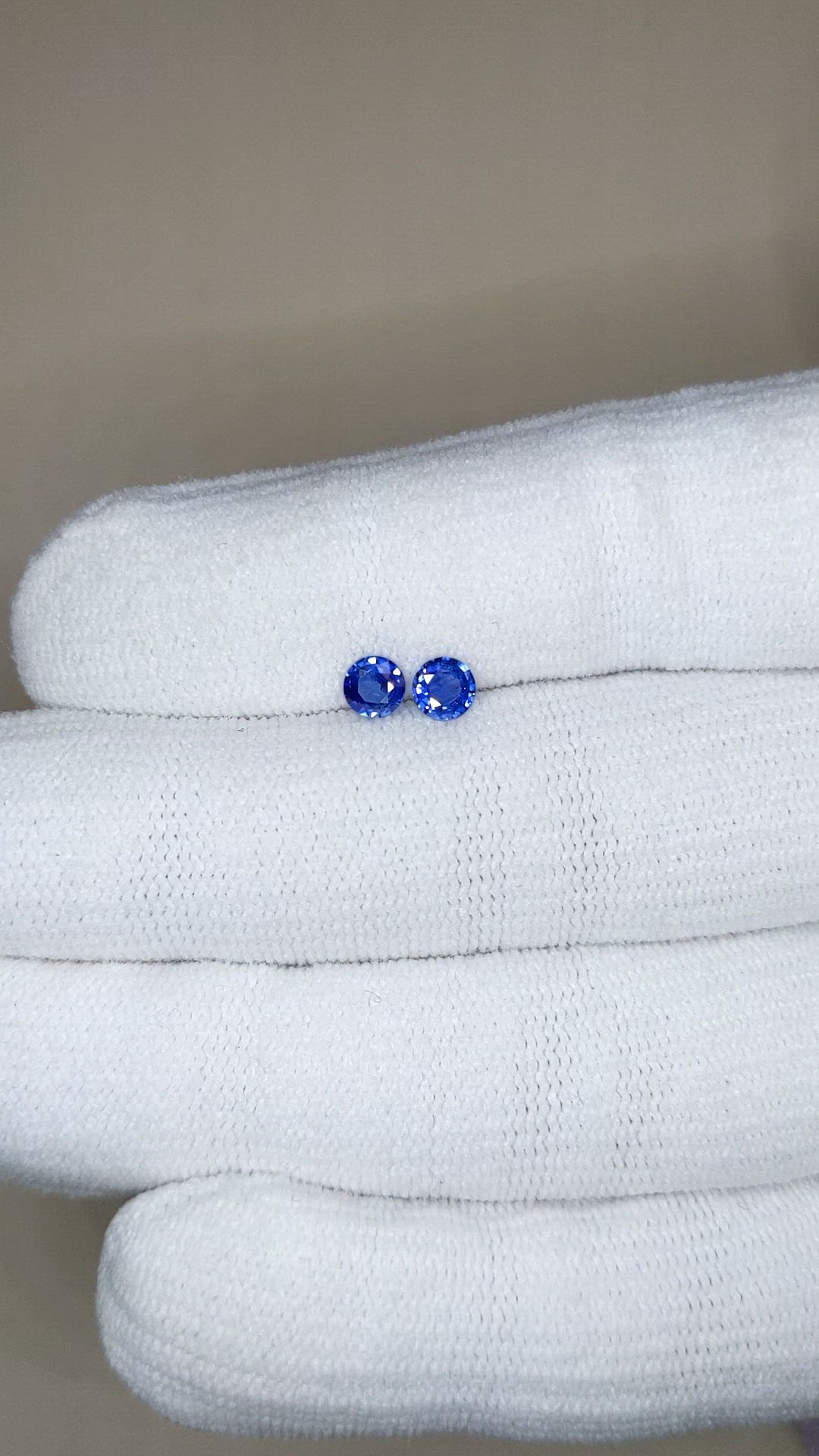 0.52 Ct.Tw.Total Carat Weight Blue Sapphire Pair from Ceylon (Sri Lanka) Size Video