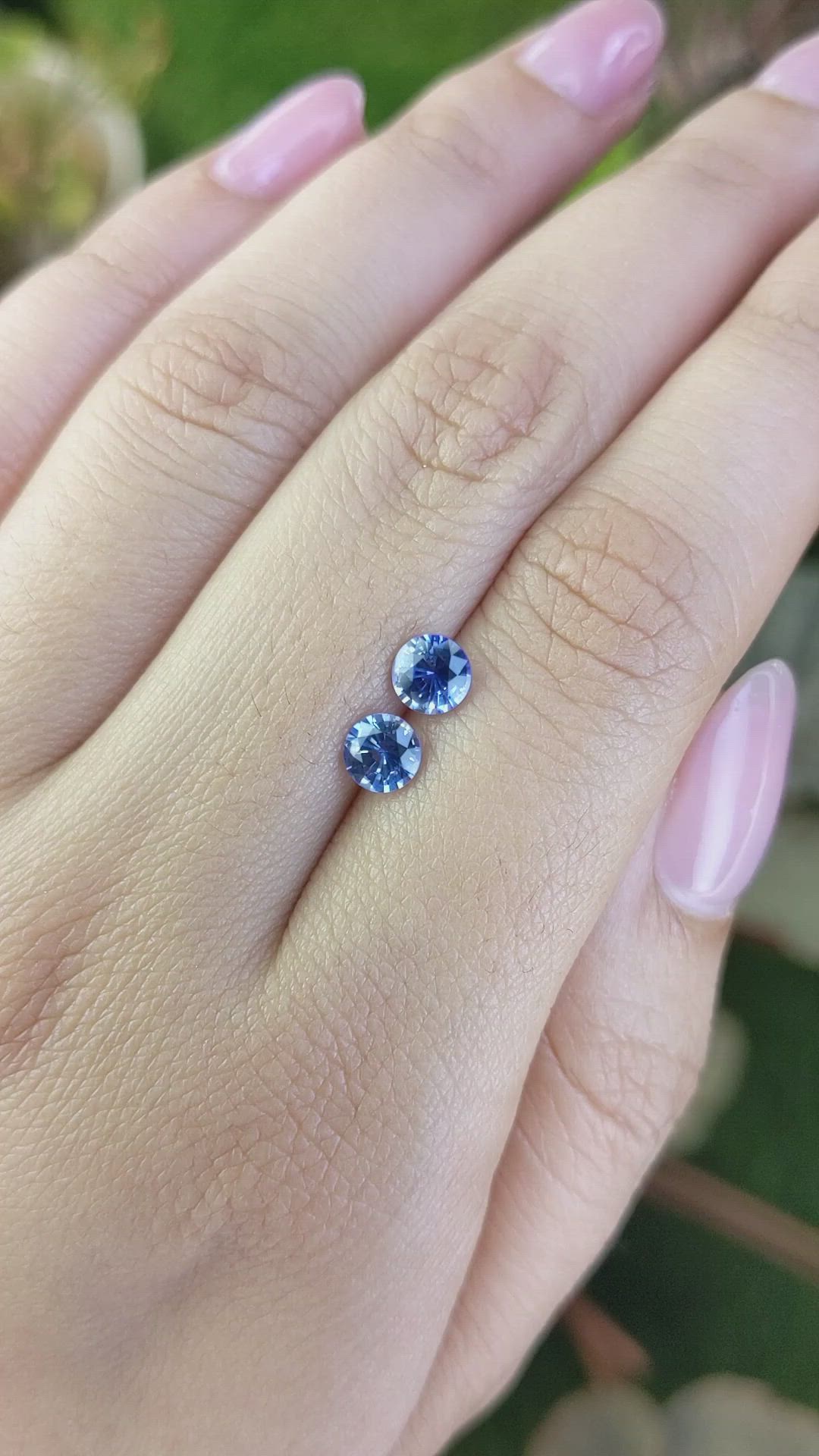 1.25 Ct.Tw.Total Carat Weight Blue Sapphire Pair from Ceylon (Sri Lanka) Size Video
