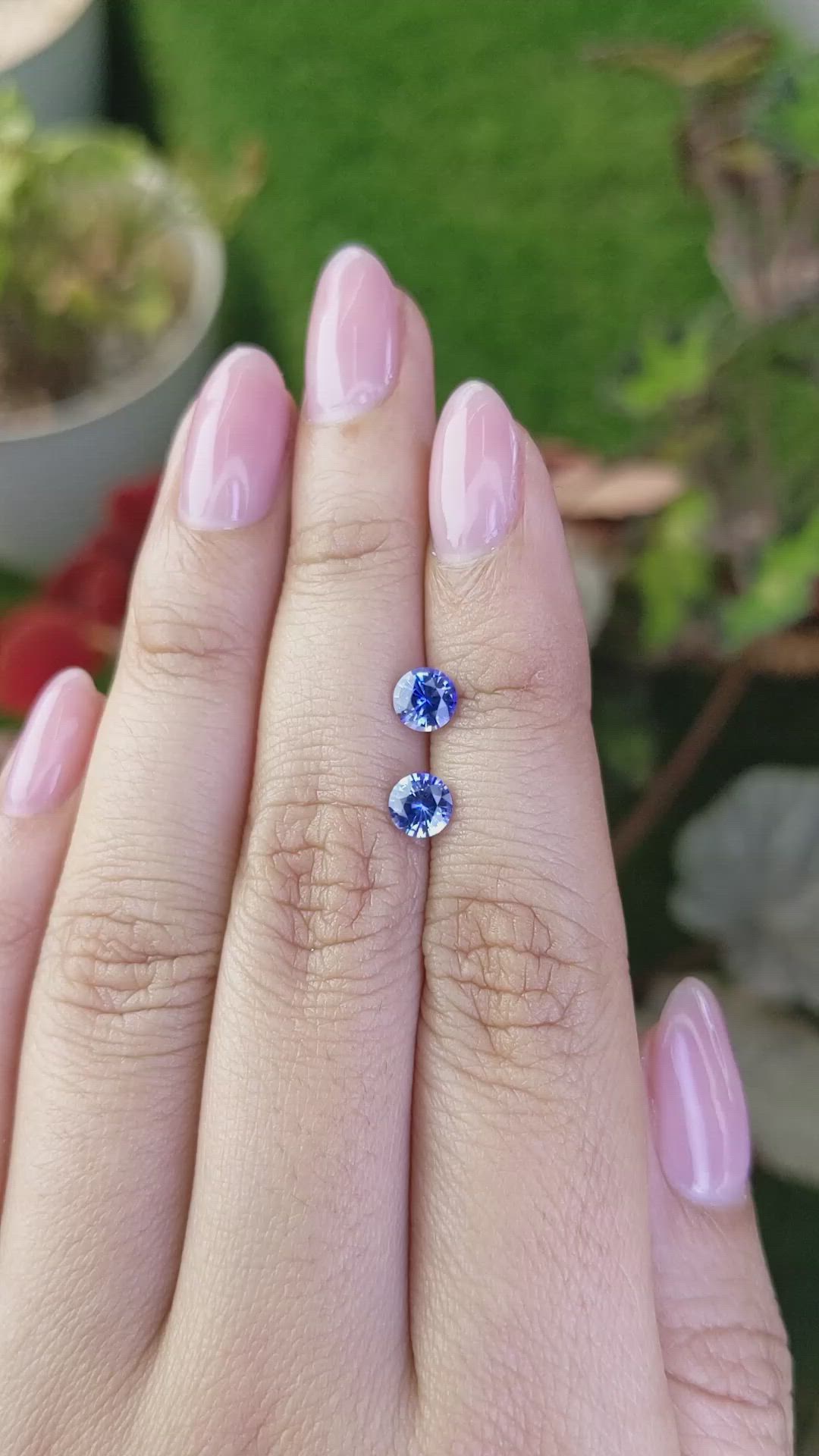 1.25 Ct.Tw.Total Carat Weight Blue Sapphire Pair from Ceylon (Sri Lanka) Size Video