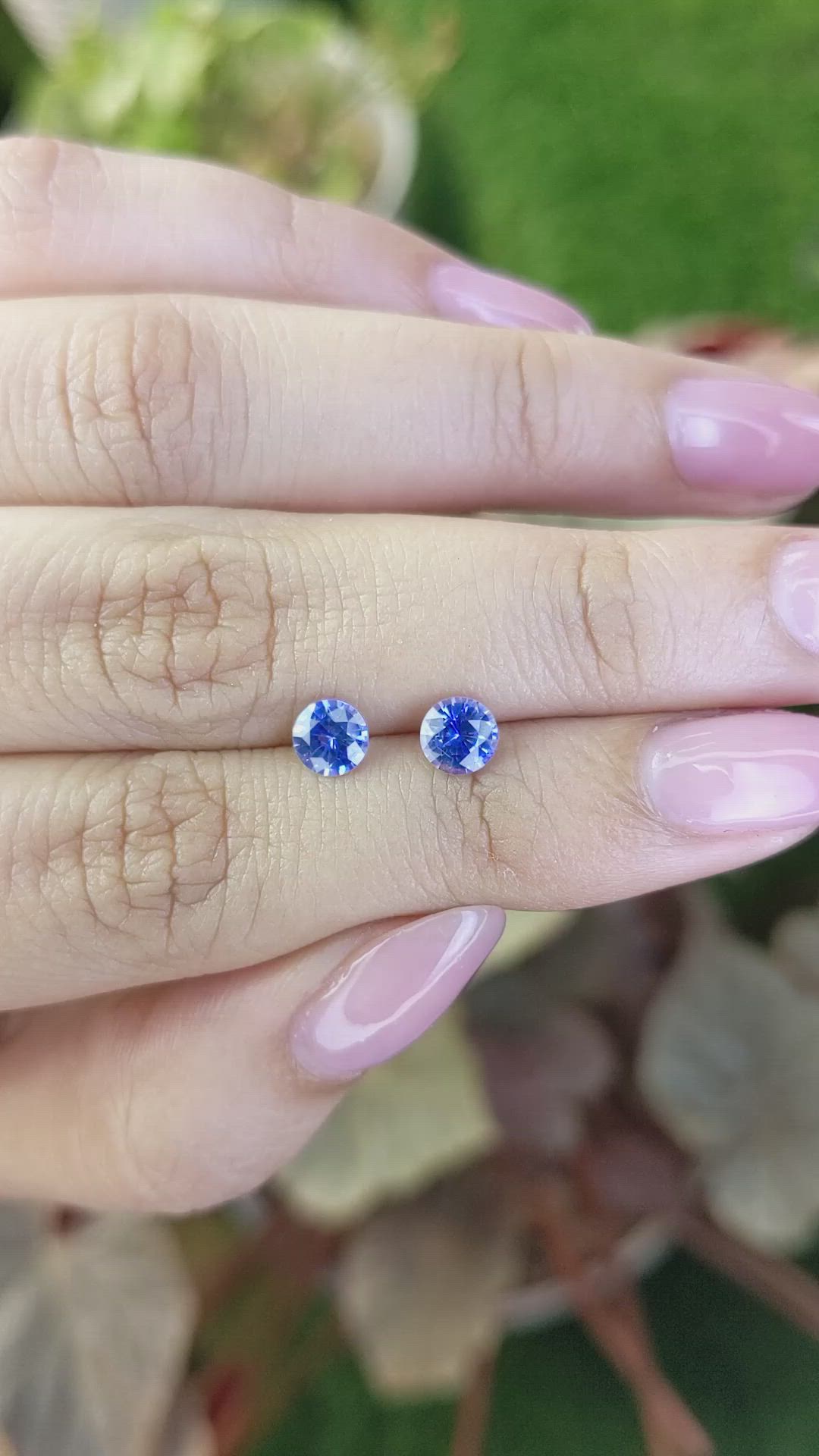 1.25 Ct.Tw.Total Carat Weight Blue Sapphire Pair from Ceylon (Sri Lanka) Size Video