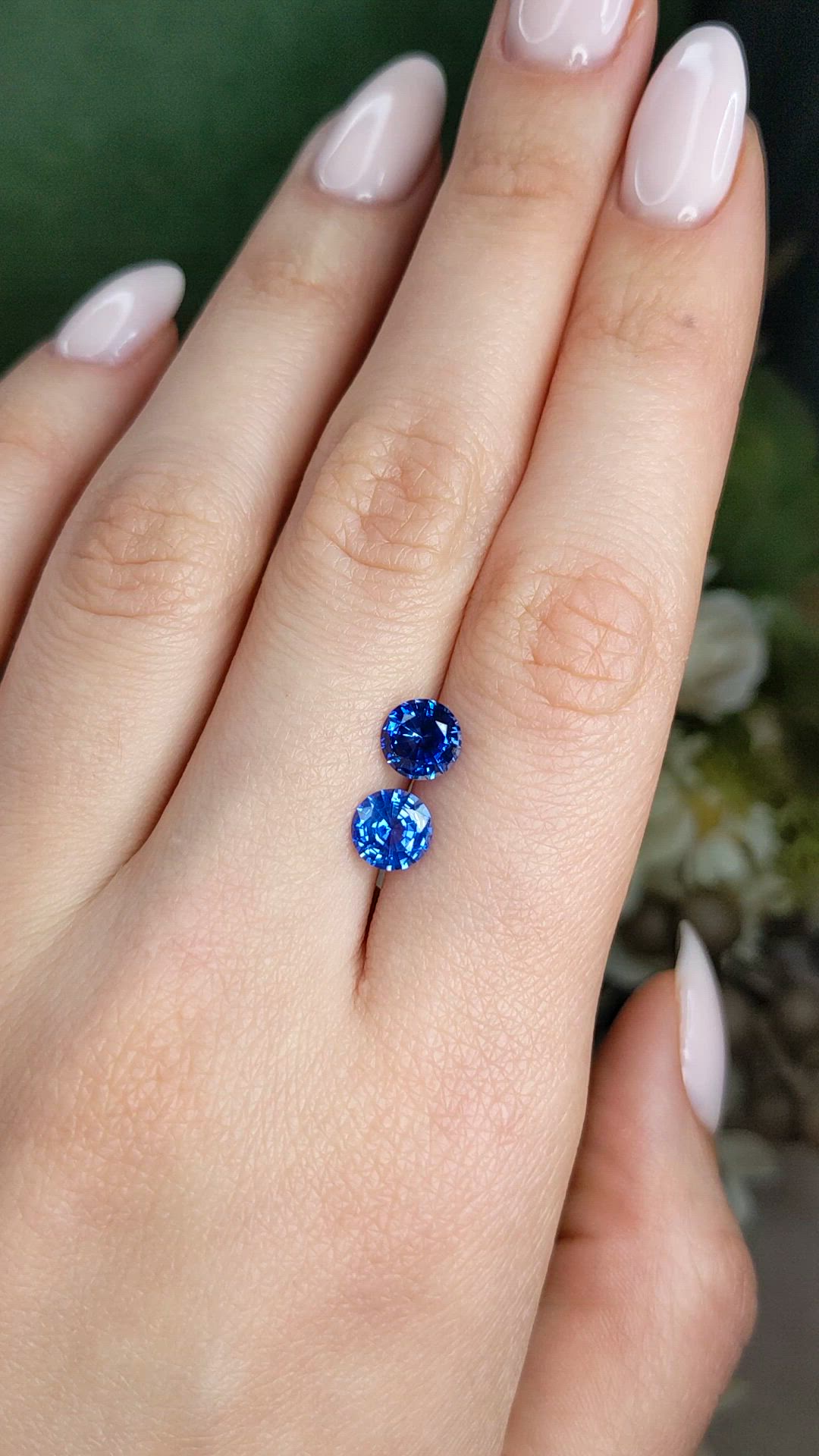 2.53&nbsp;Ct.Tw.Total Carat Weight Blue Sapphire Pair from Ceylon (Sri Lanka) Size Video