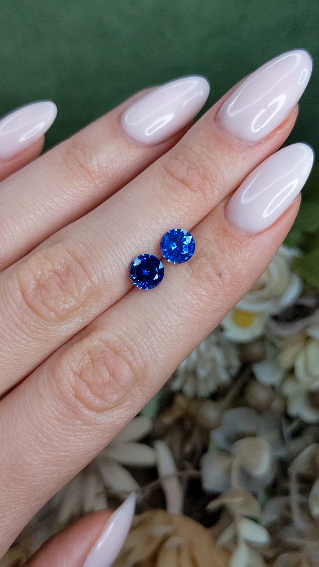 2.53&nbsp;Ct.Tw.Total Carat Weight Blue Sapphire Pair from Ceylon (Sri Lanka) Size Video