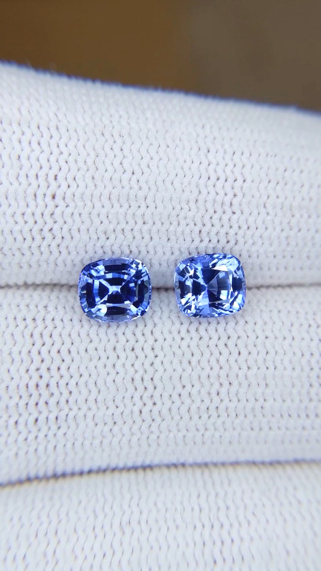 2.53 Ct.Tw.Total Carat Weight Blue Sapphire Pair from Ceylon (Sri Lanka) Size Video