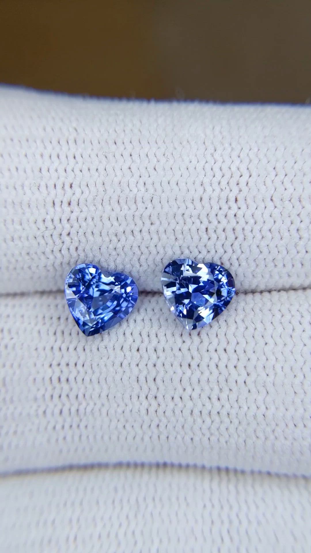 2.54 Ct.Tw.Total Carat Weight Blue Sapphire Pair from Ceylon (Sri Lanka) Size Video
