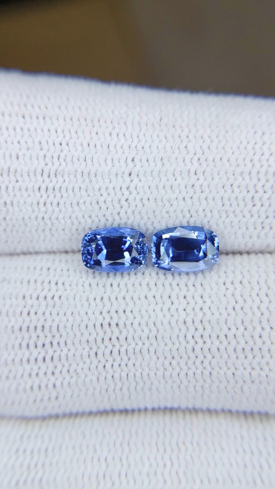 2.29 Ct.Tw.Total Carat Weight Blue Sapphire Pair from Ceylon (Sri Lanka) Size Video