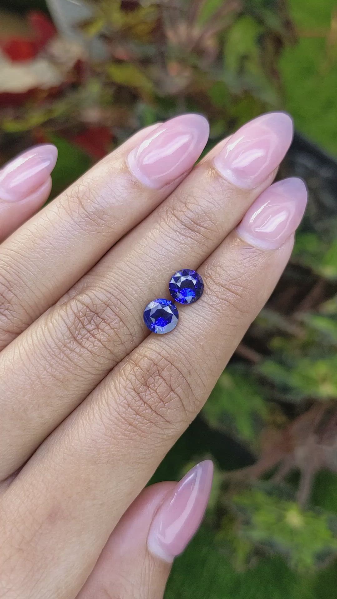 2.42&nbsp;Ct.Tw.Total Carat Weight Blue Sapphire Pair from Ceylon (Sri Lanka) Size Video