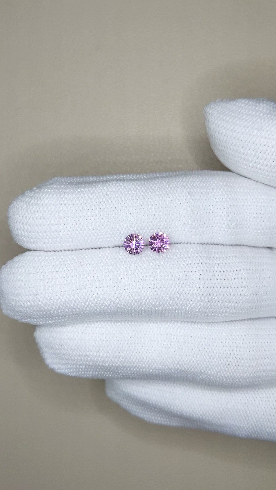 0.80 Ct.Tw.Total Carat Weight Purple Sapphire Pair from Ceylon (Sri Lanka) Size Video