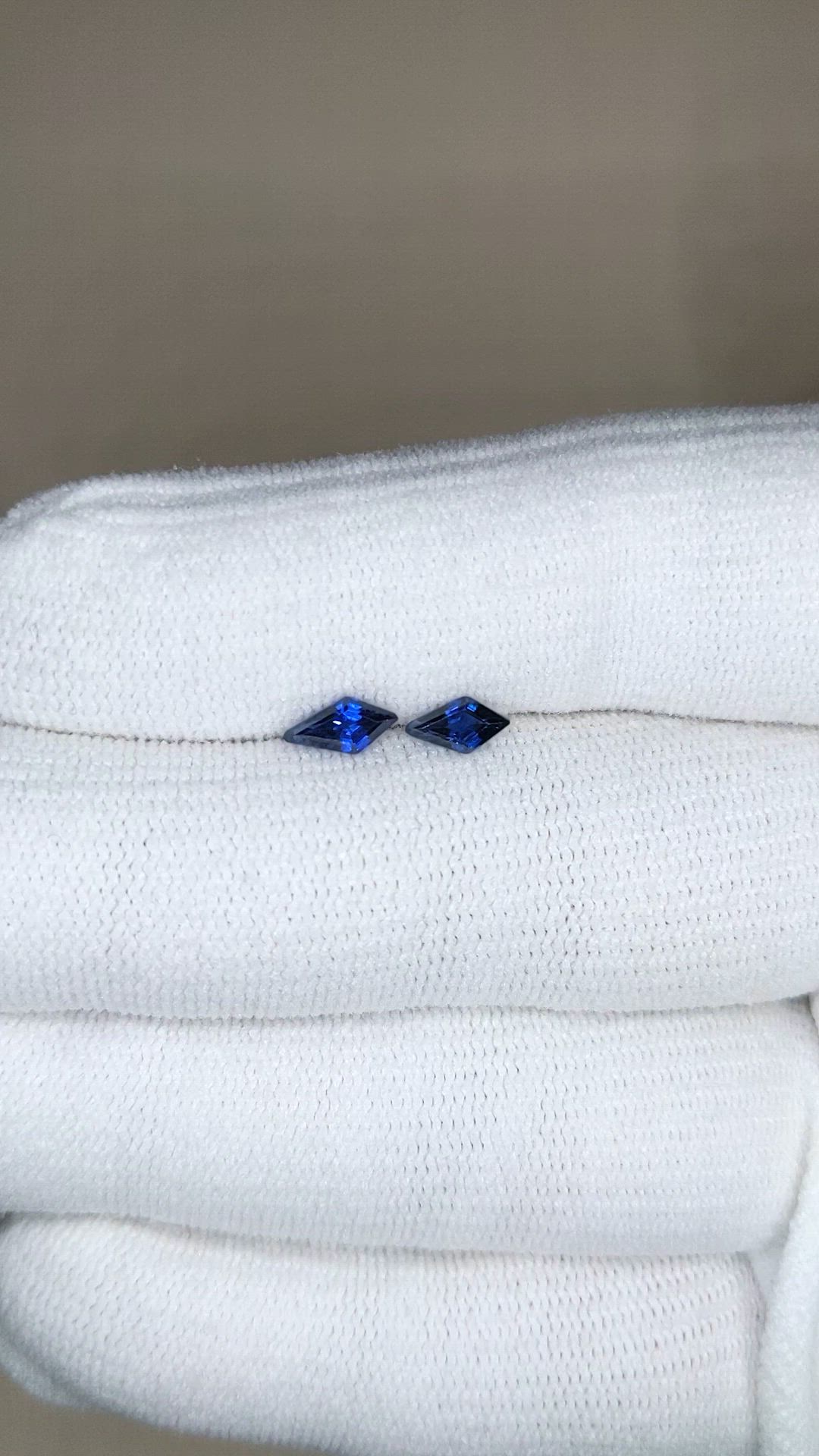 0.66 Ct.Tw.Total Carat Weight Blue Sapphire Pair from Madagascar Size Video