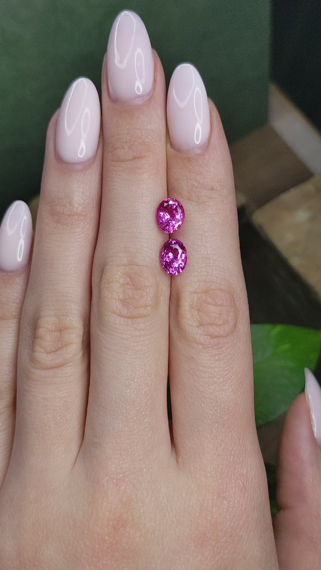 3.92 Ct.Tw.Total Carat Weight Pink Sapphire Pair from Madagascar Size Video