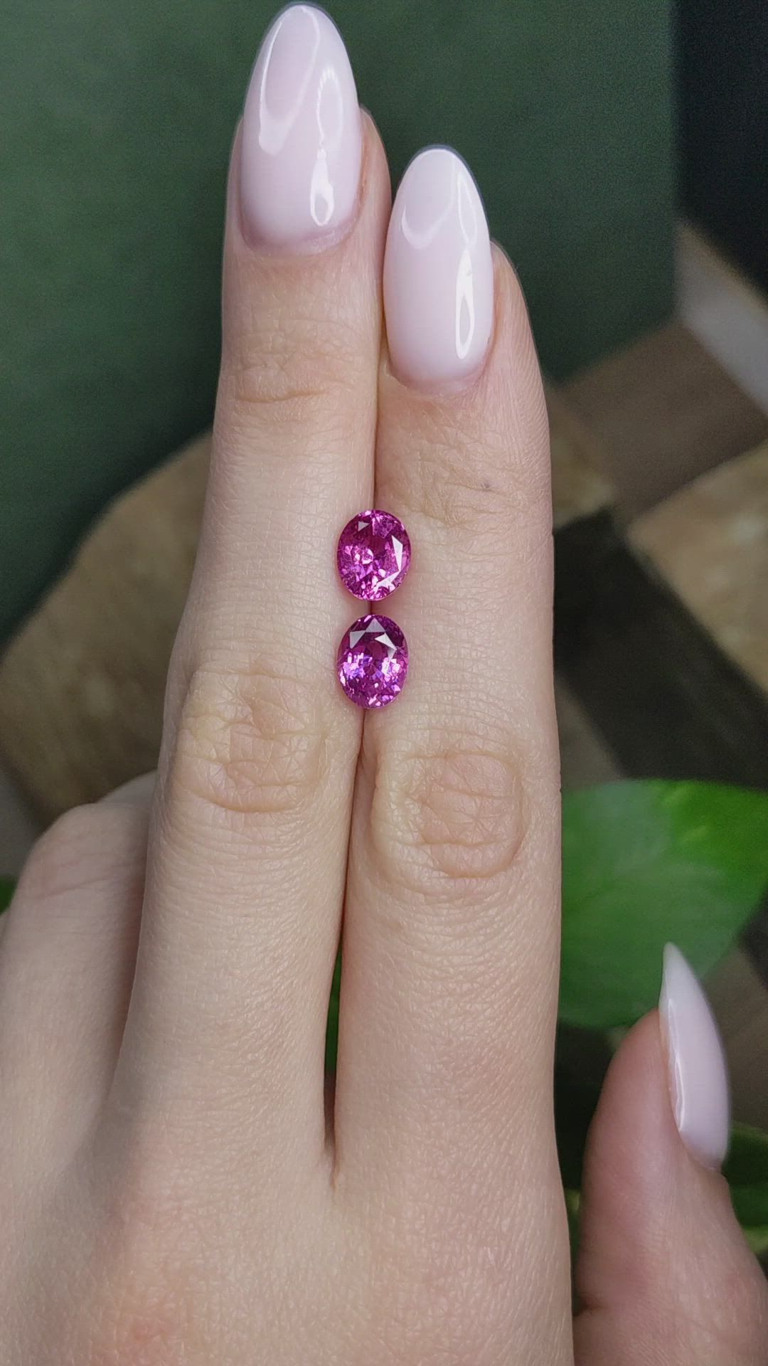 3.92 Ct.Tw.Total Carat Weight Pink Sapphire Pair from Madagascar Size Video