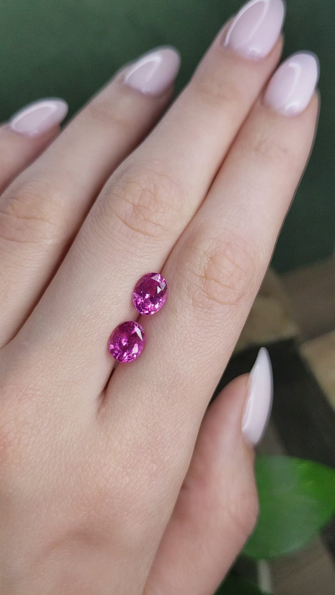3.92 Ct.Tw.Total Carat Weight Pink Sapphire Pair from Madagascar Size Video