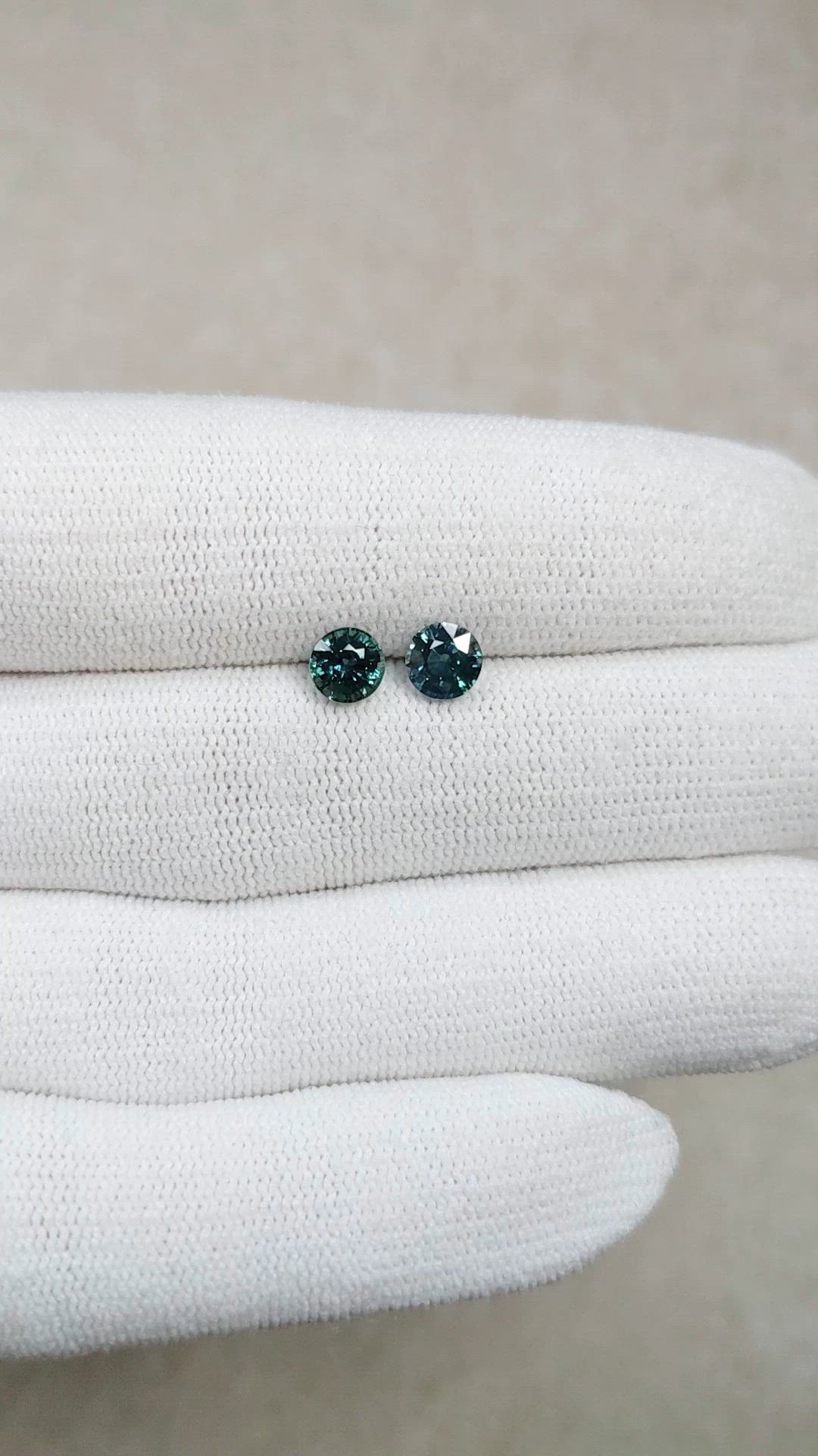 1.86 Ct.Tw.Total Carat Weight Greenish Blue Sapphire Pair from Montana Size Video