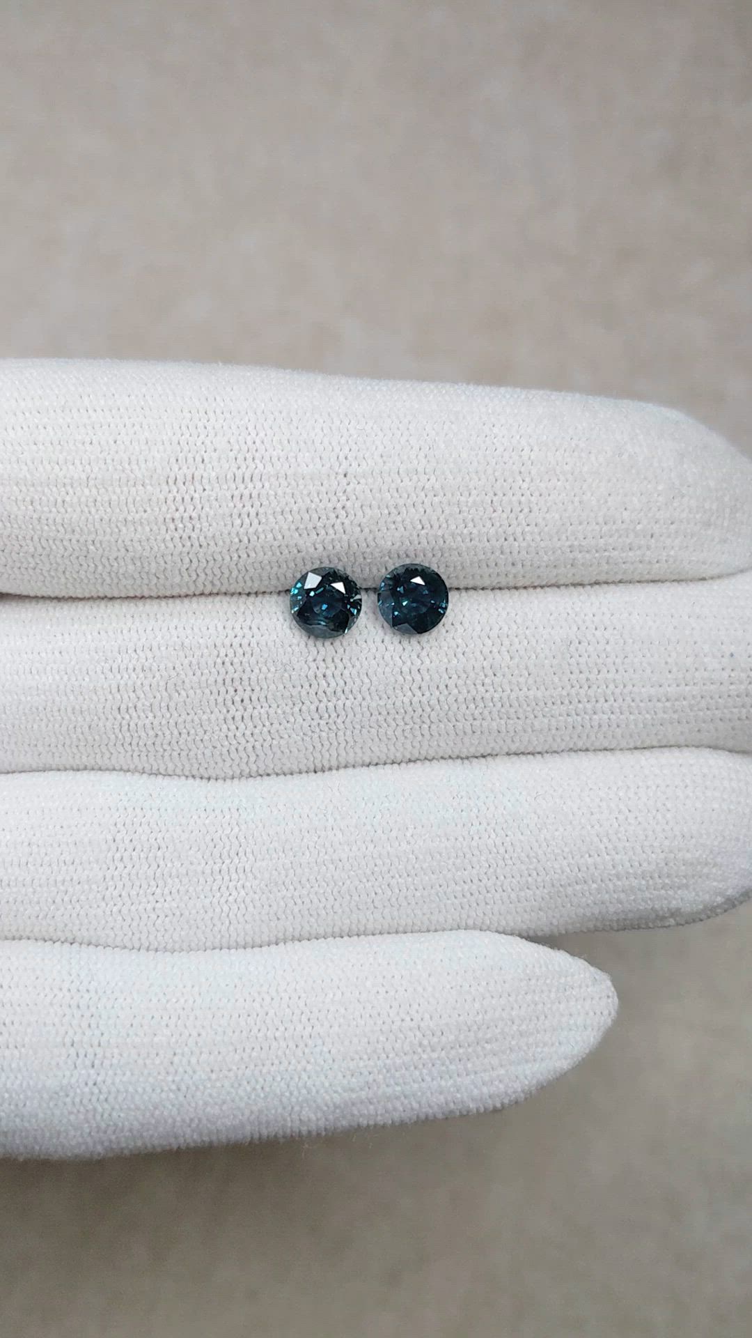 2.42 Ct.Tw.Total Carat Weight Greenish Blue Sapphire Pair from Montana Size Video