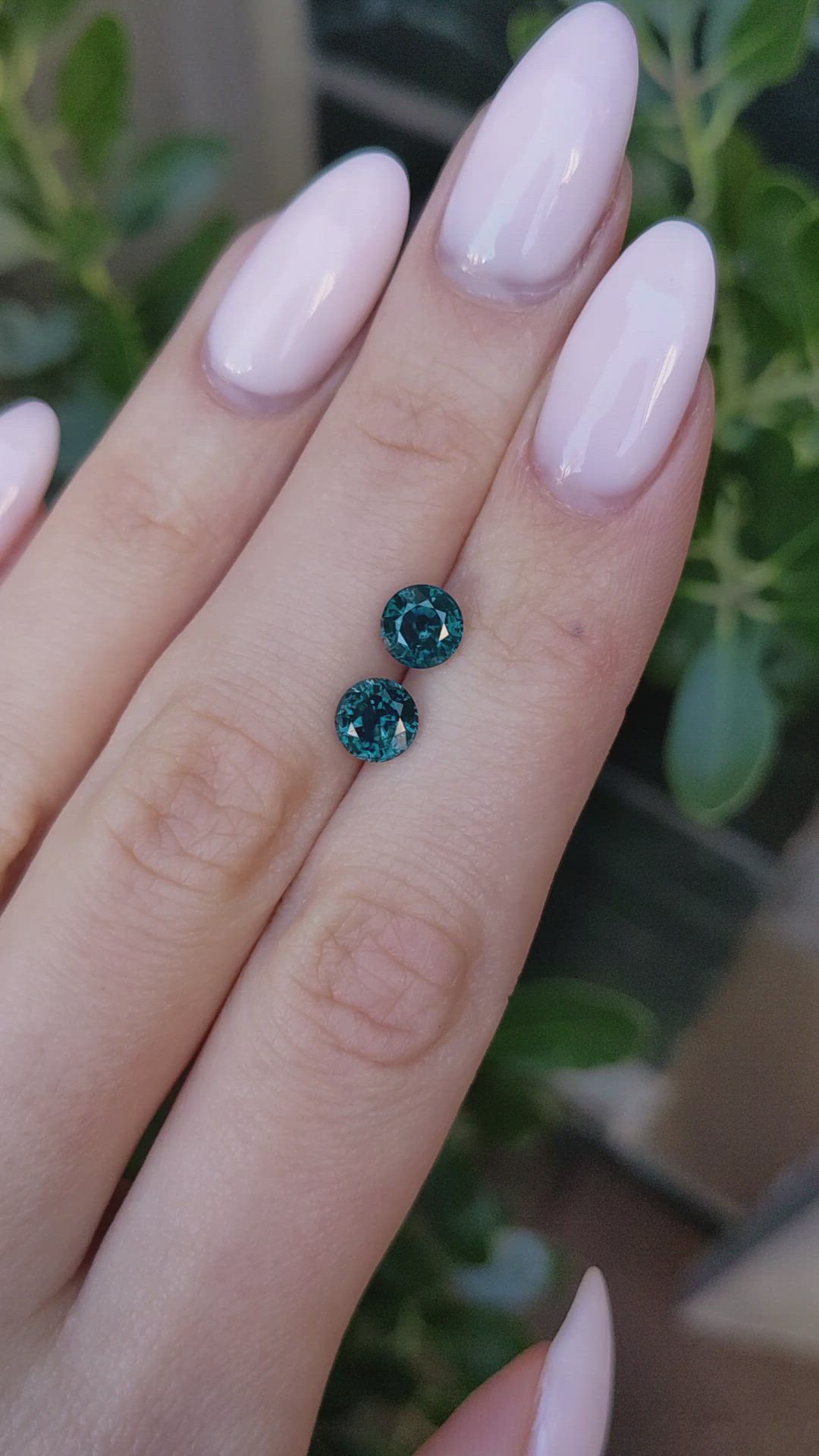 2.42 Ct.Tw.Total Carat Weight Greenish Blue Sapphire Pair from Montana Size Video