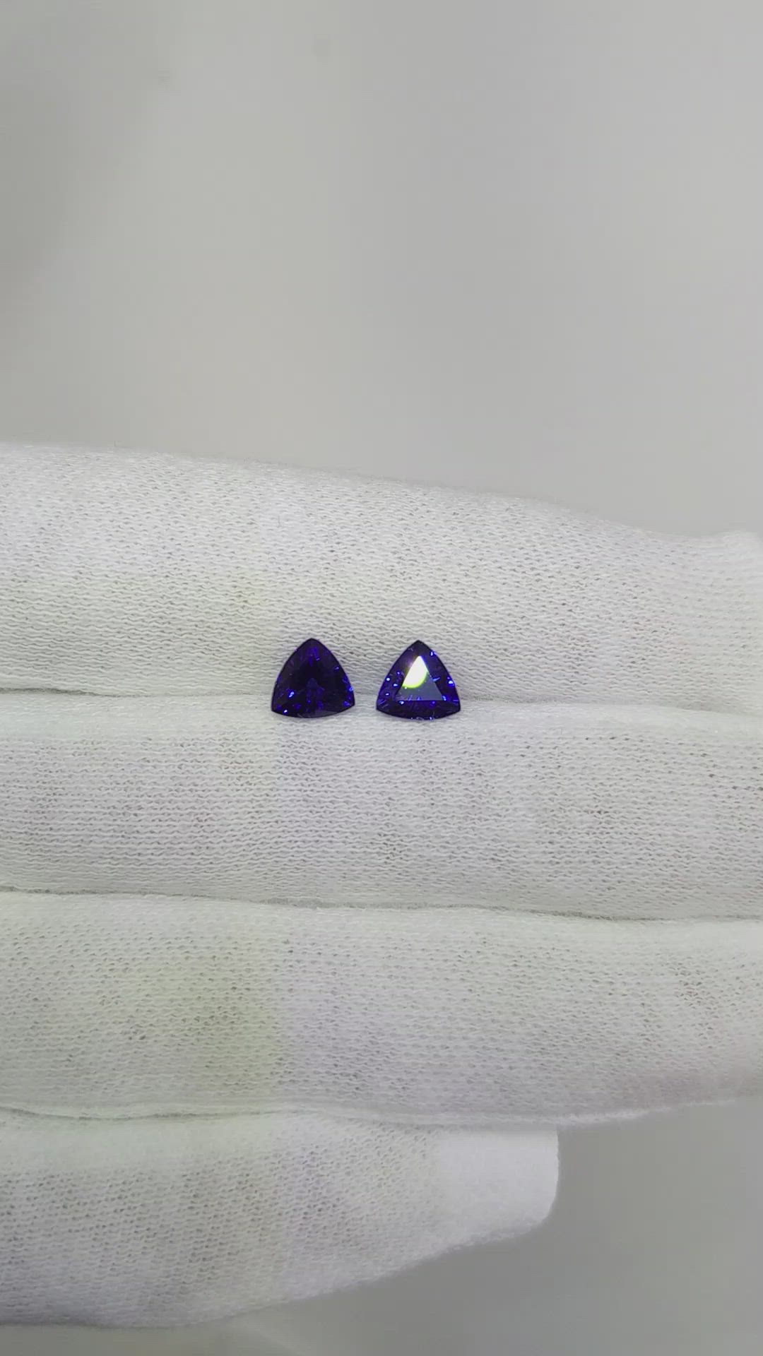 2.12 Ct.Tw.Total Carat Weight Blue Sapphire Pair from Madagascar Size Video