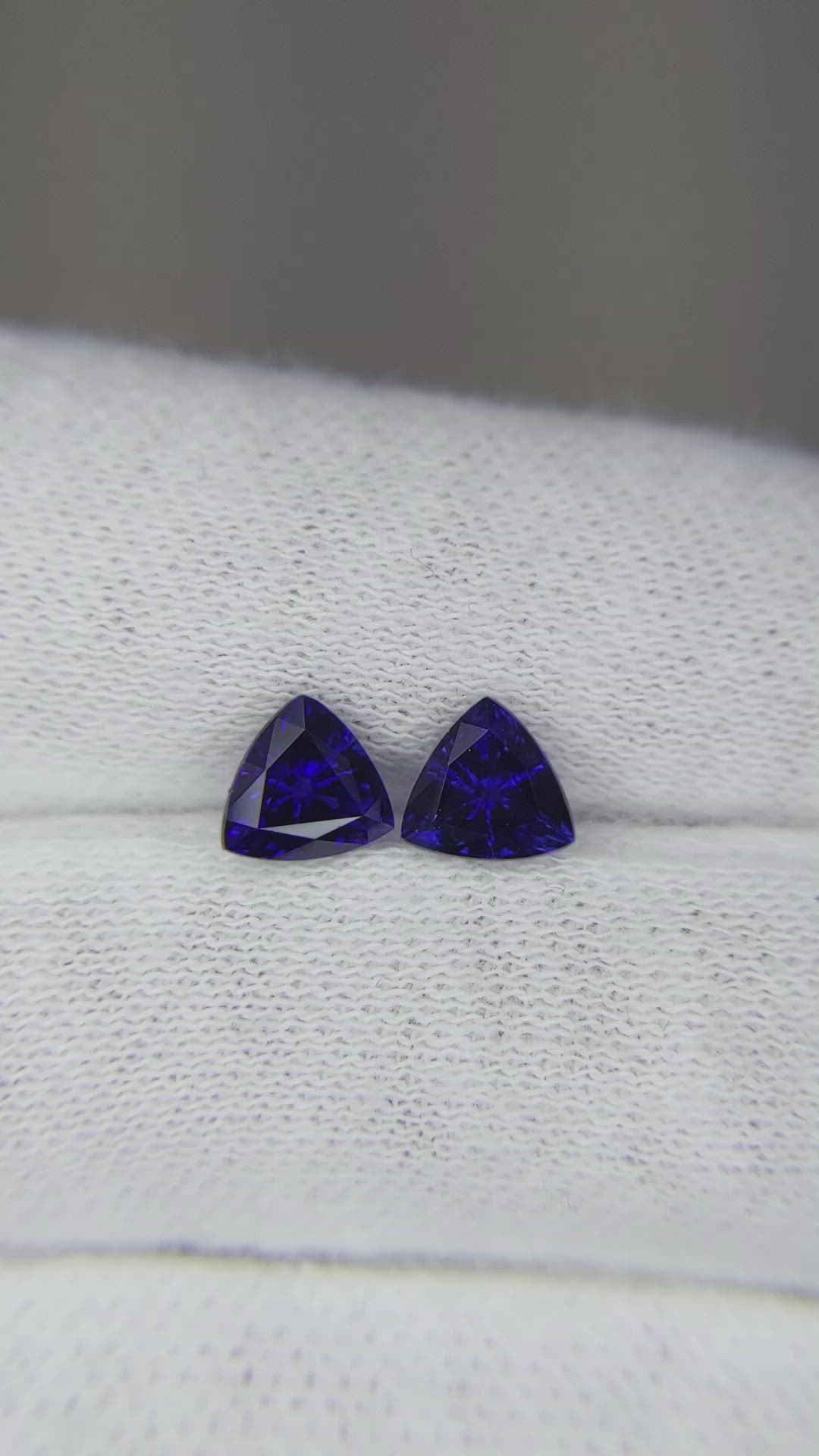 2.12 Ct.Tw.Total Carat Weight Blue Sapphire Pair from Madagascar Size Video