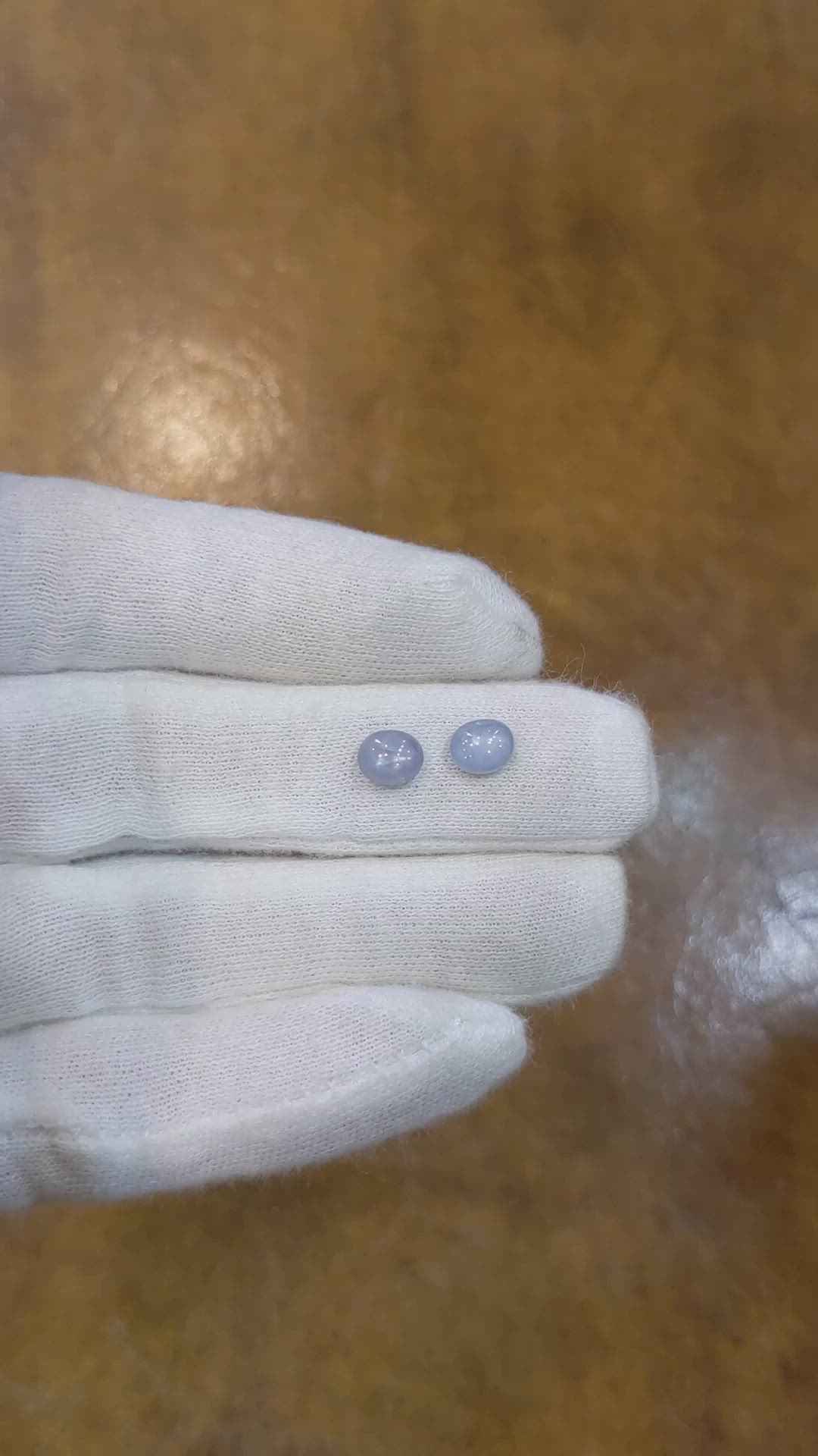 2.57&nbsp;Ct.Tw.Total Carat Weight Grey Star Sapphire Pair from Ceylon (Sri Lanka) Size Video
