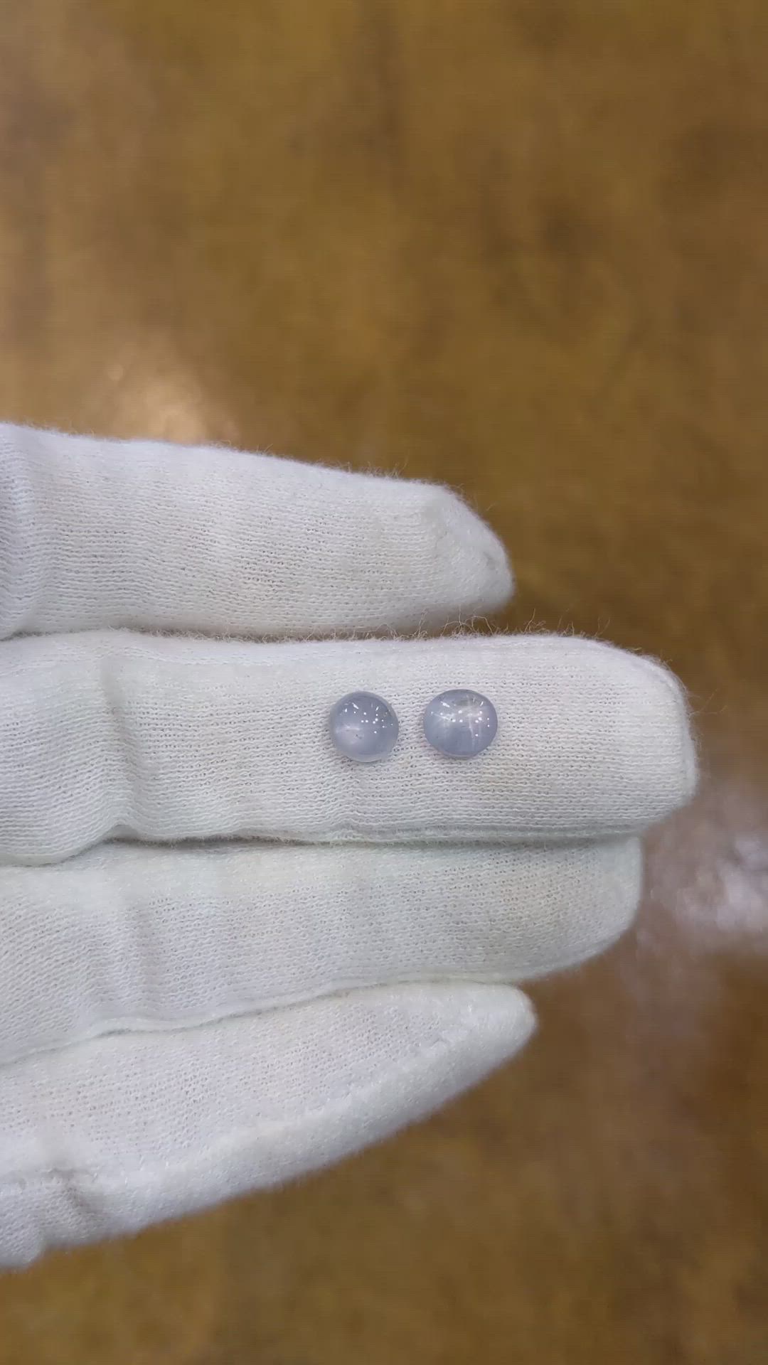 2.48 Ct.Tw.Total Carat Weight Grey Star Sapphire Pair from Ceylon (Sri Lanka) Size Video