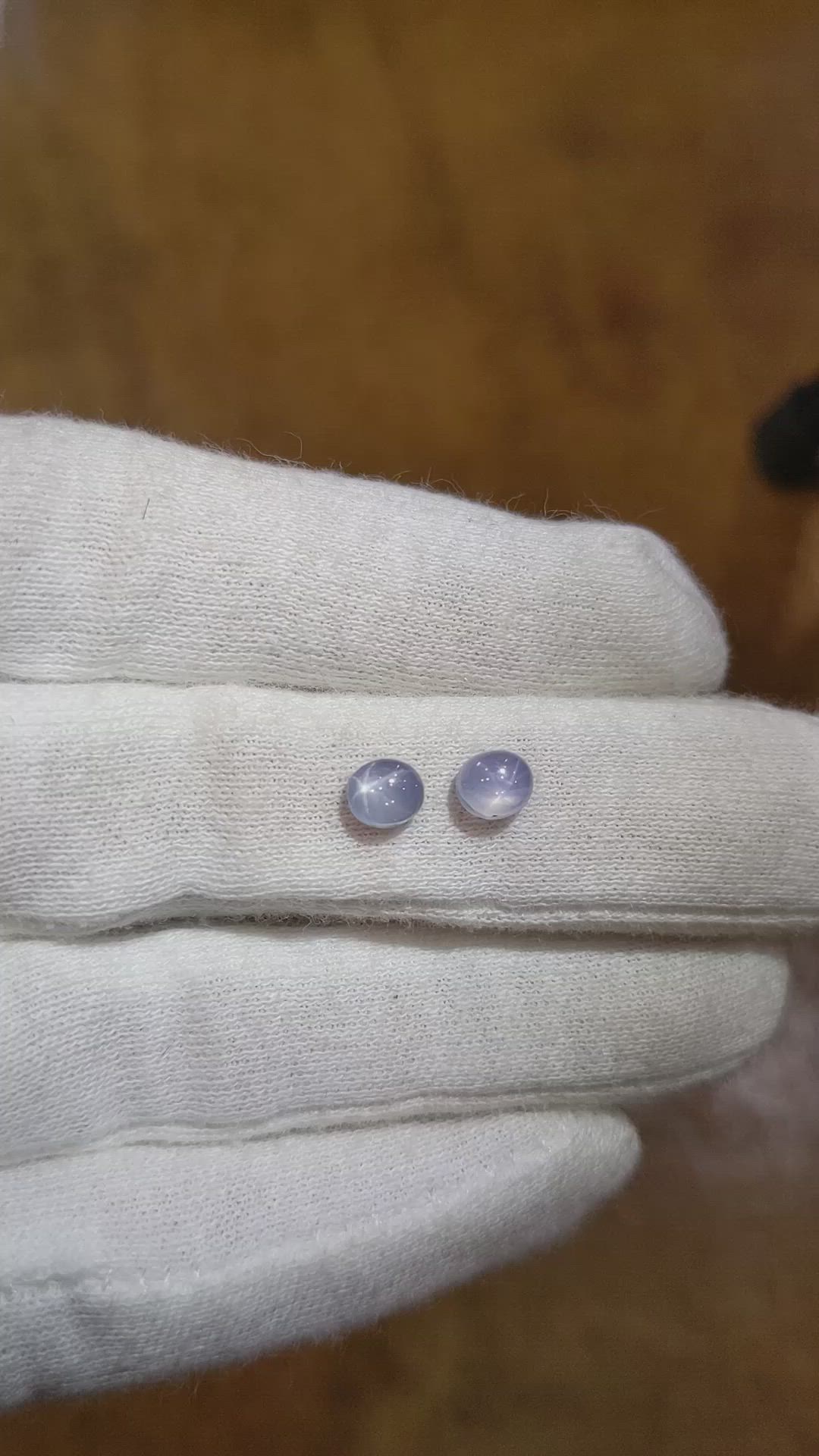 2.02&nbsp;Ct.Tw.Total Carat Weight Greyish Blue Star Sapphire Pair from Ceylon (Sri Lanka) Size Video