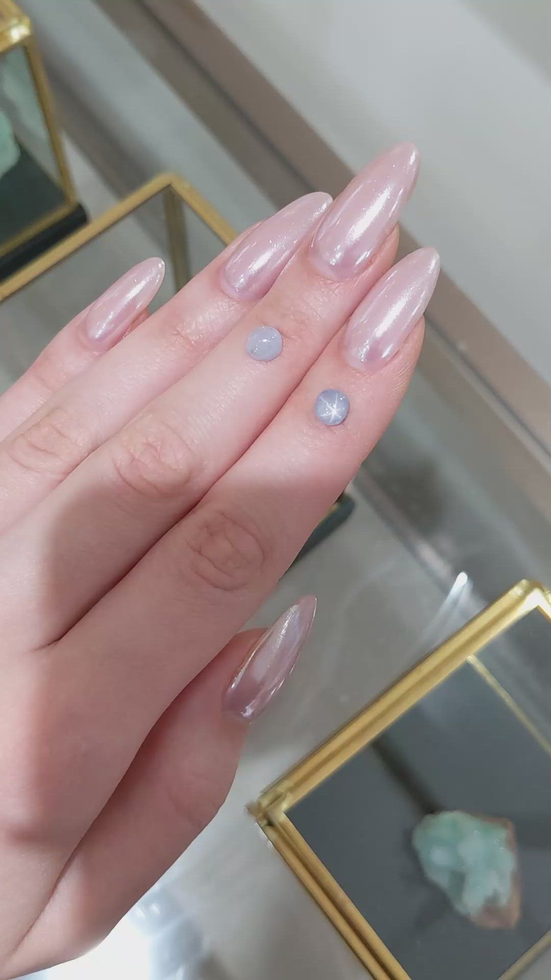 2.62 Ct.Tw.Total Carat Weight Grey Star Sapphire Pair from Ceylon (Sri Lanka) Size Video