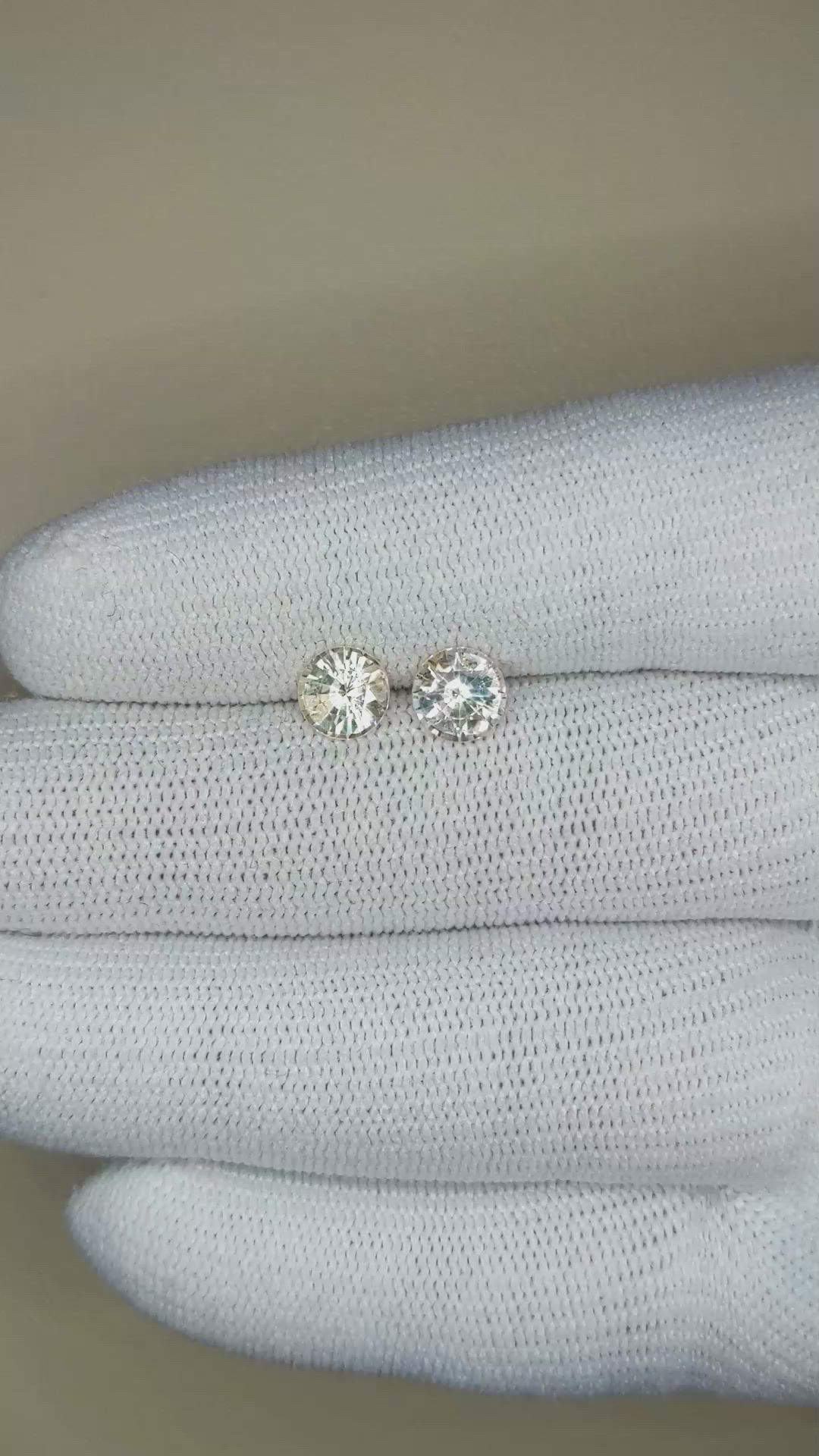 1.88 Ct.Tw.Total Carat Weight Yellow Sapphire Pair from Ceylon (Sri Lanka) Size Video