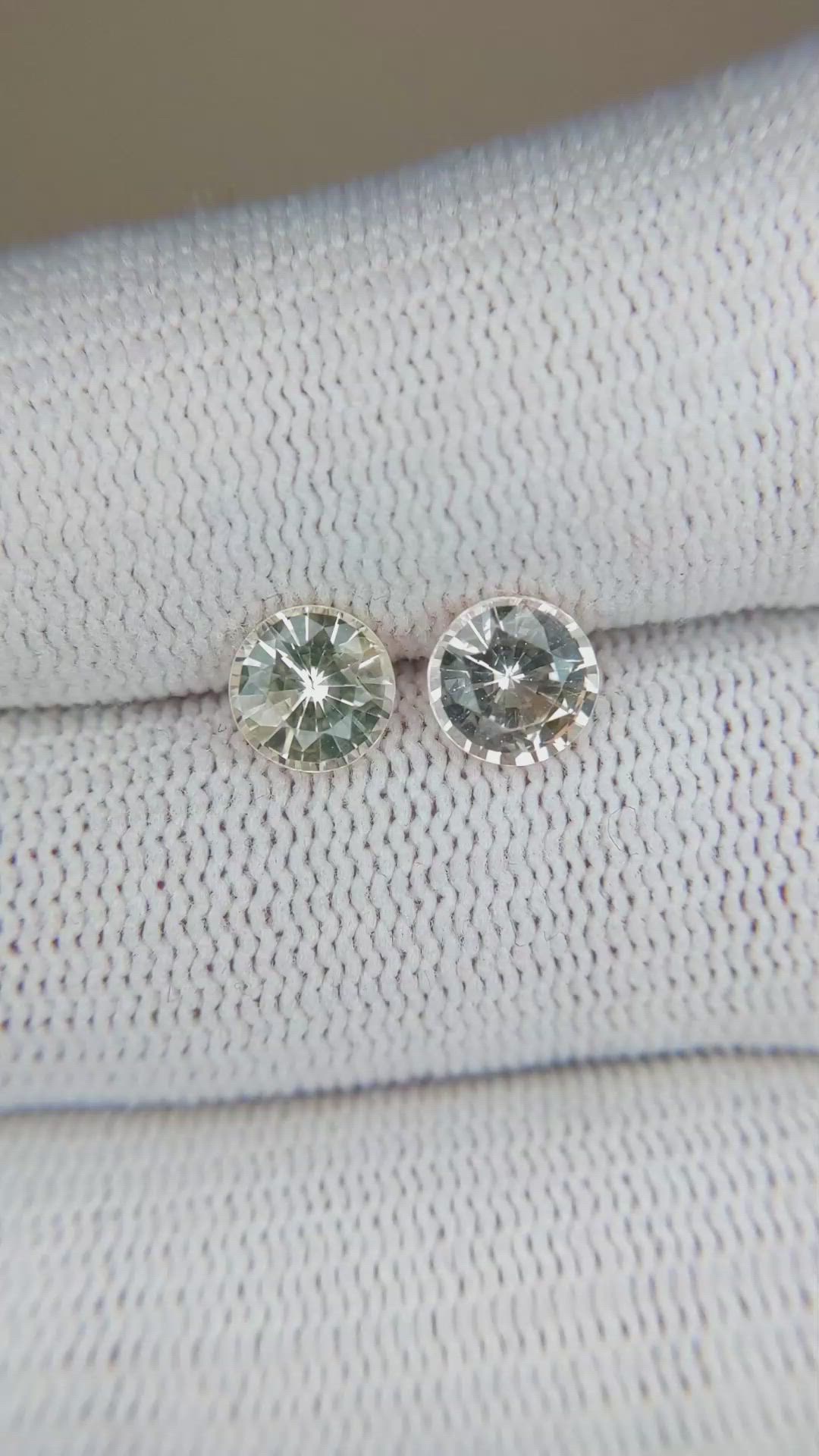 1.88 Ct.Tw.Total Carat Weight Yellow Sapphire Pair from Ceylon (Sri Lanka) Size Video