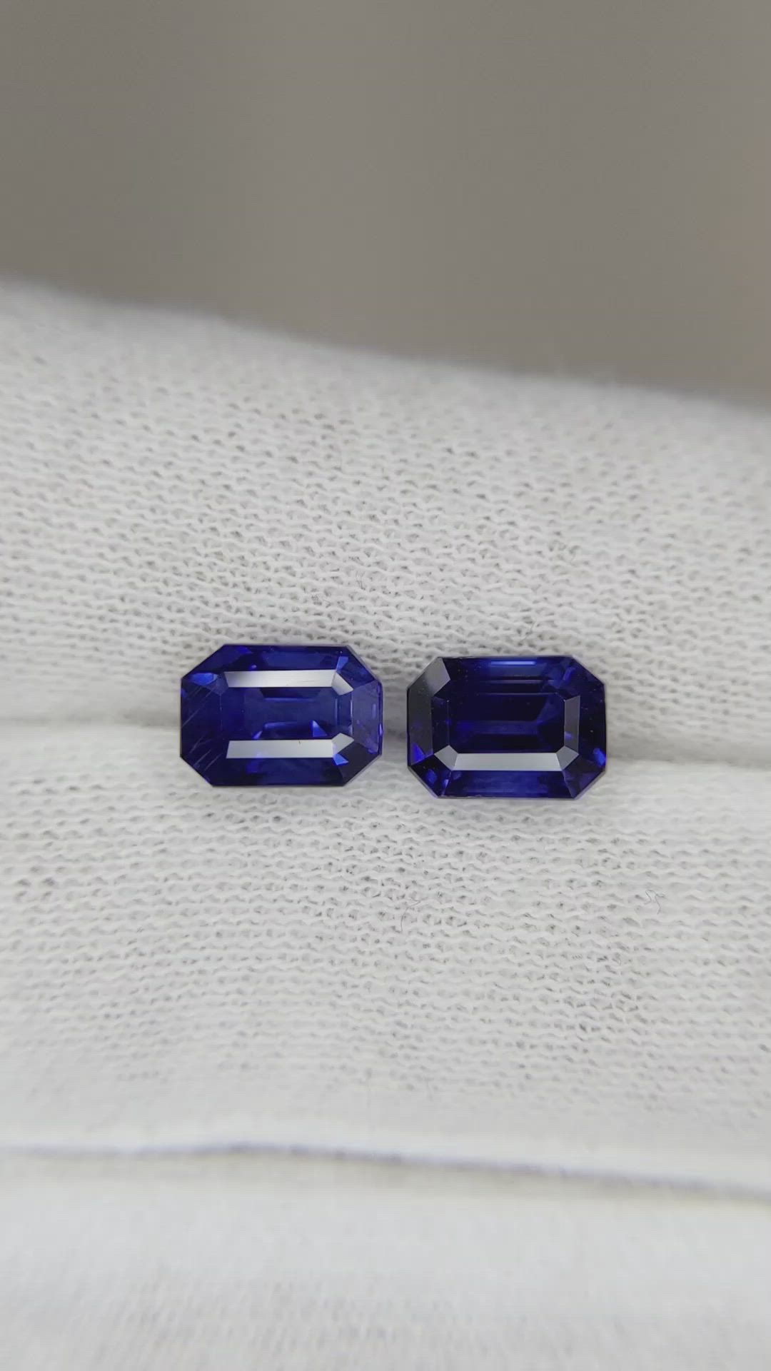 4.35 Ct.Tw.Total Carat Weight Blue Sapphire Pair from Ceylon (Sri Lanka) Size Video
