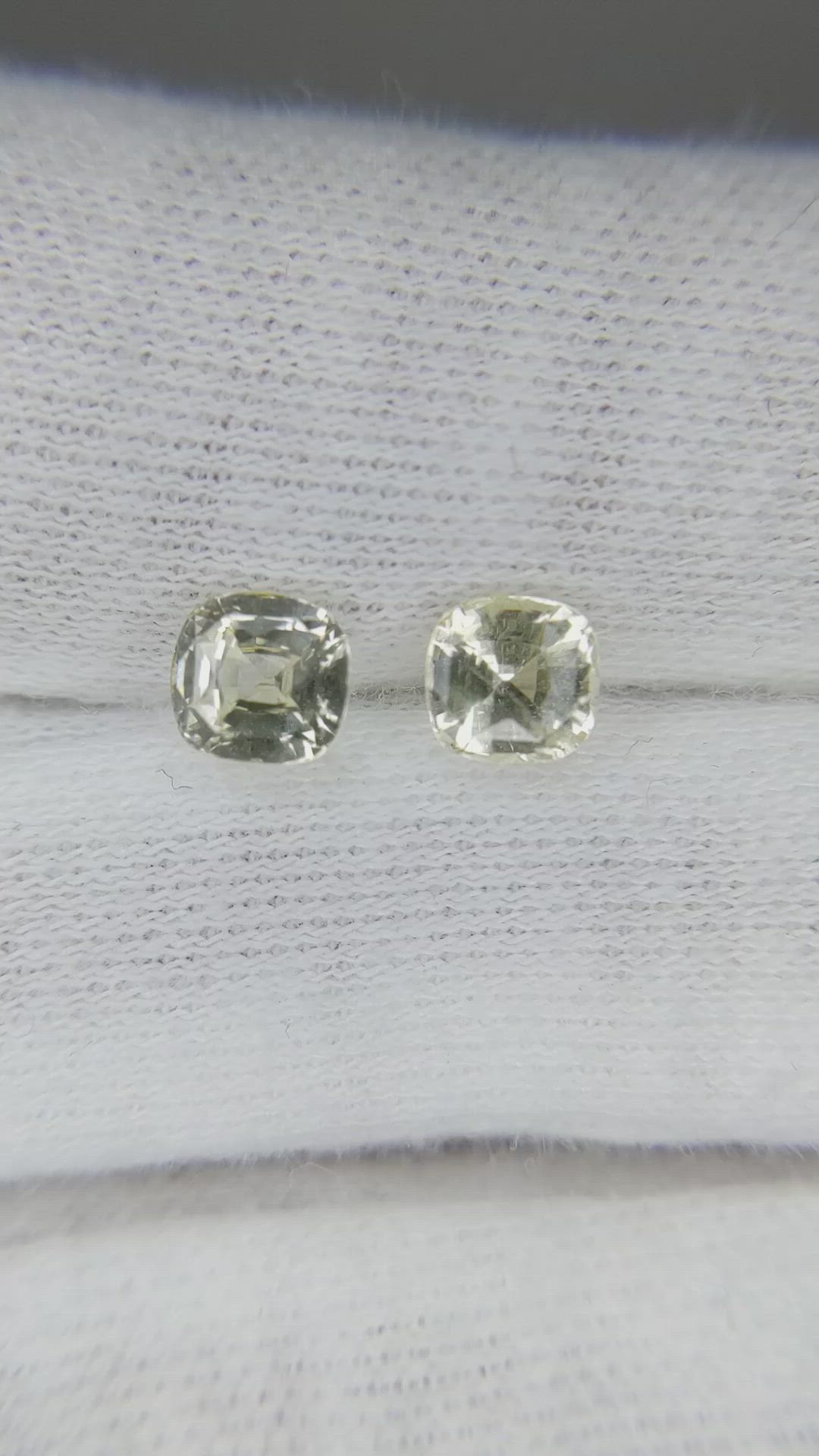 1.94&nbsp;Ct.Tw.Total Carat Weight Yellow Sapphire Pair from Ceylon (Sri Lanka) Size Video