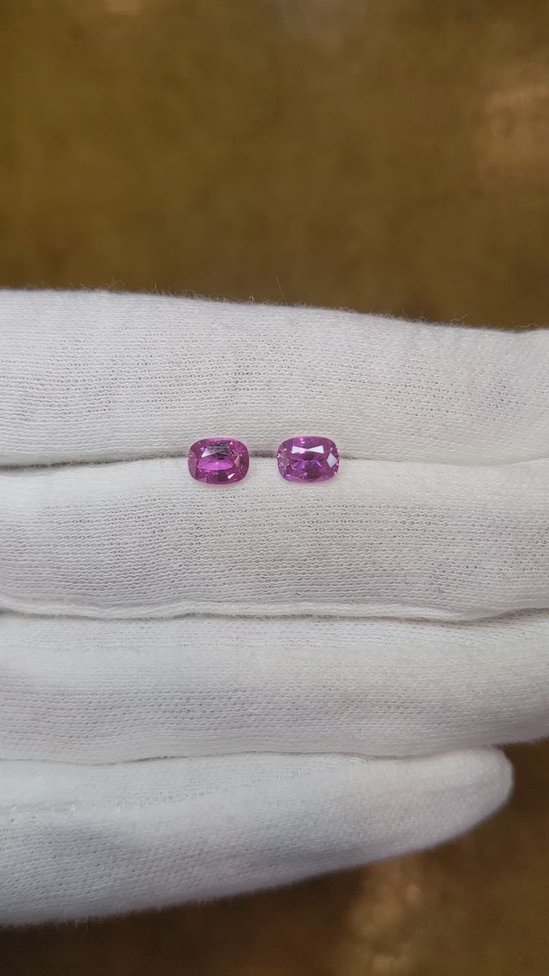 1.77&nbsp;Ct.Tw.Total Carat Weight Pink Sapphire Pair from Ceylon (Sri Lanka) Size Video
