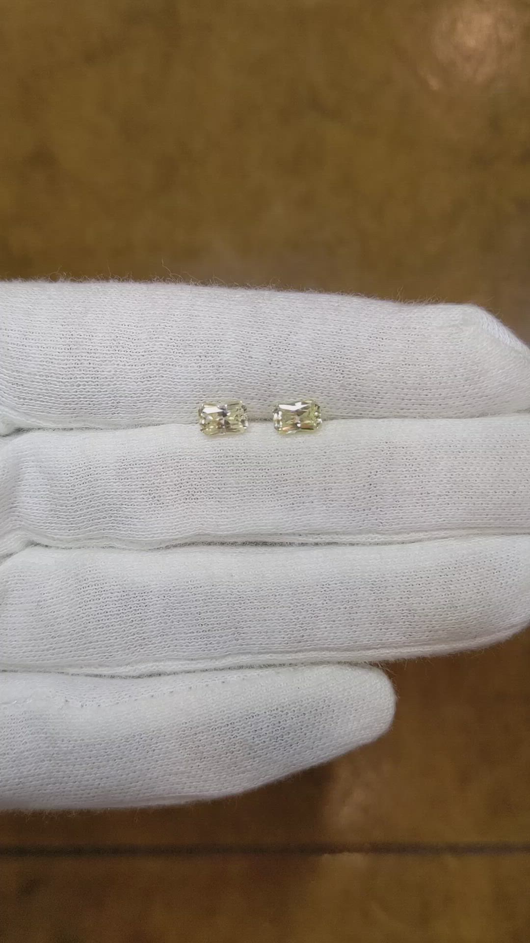 1.49 Ct.Tw.Total Carat Weight Yellow Sapphire Pair from Ceylon (Sri Lanka) Size Video