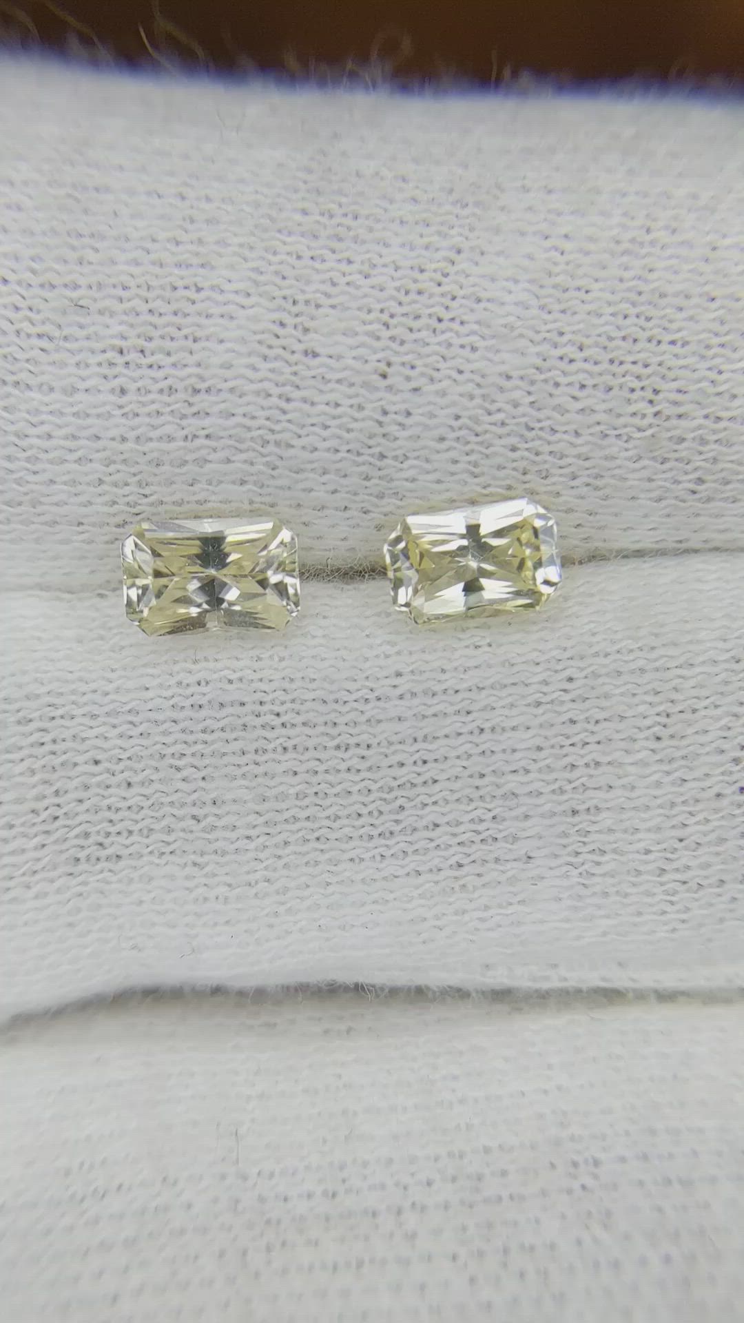 1.49 Ct.Tw.Total Carat Weight Yellow Sapphire Pair from Ceylon (Sri Lanka) Size Video