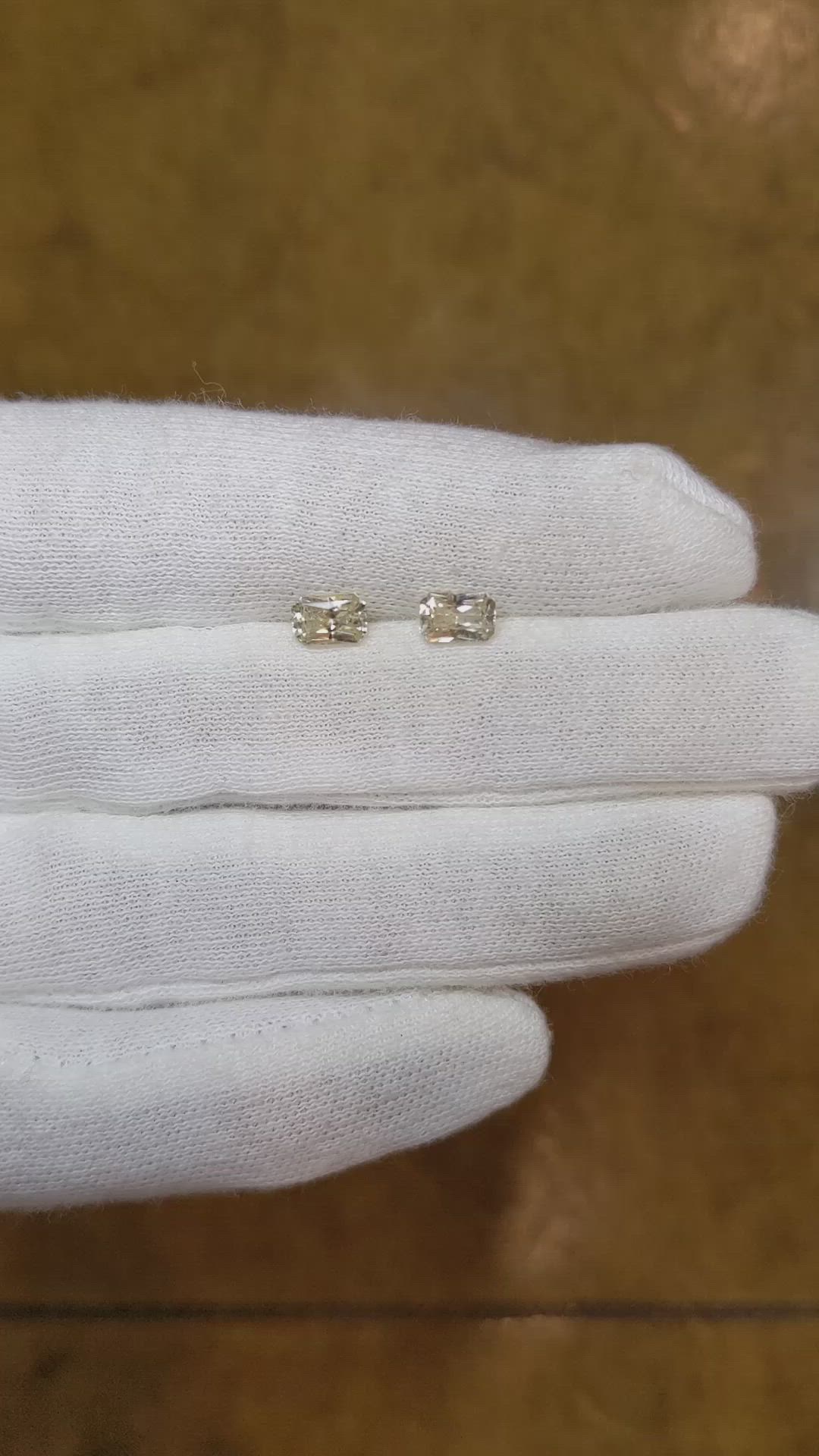 1.40 Ct.Tw.Total Carat Weight Yellow Sapphire Pair from Ceylon (Sri Lanka) Size Video