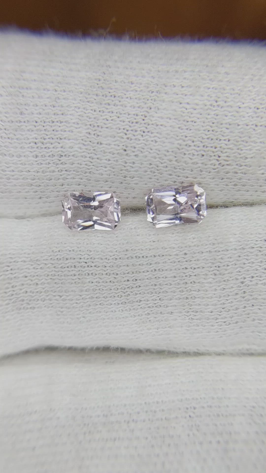 1.29&nbsp;Ct.Tw.Total Carat Weight Purple Sapphire Pair from Ceylon (Sri Lanka) Size Video