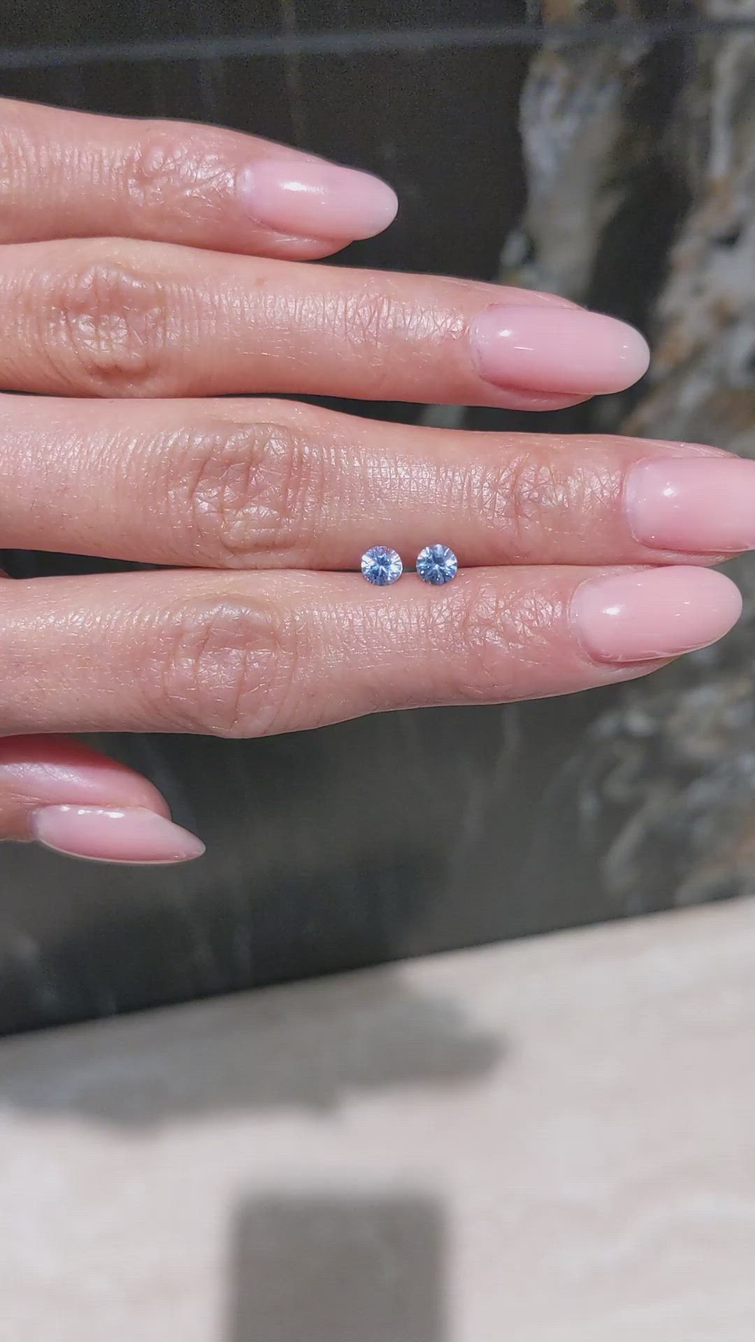 0.66 Ct.Tw.Total Carat Weight Blue Sapphire Pair from Ceylon (Sri Lanka) Size Video