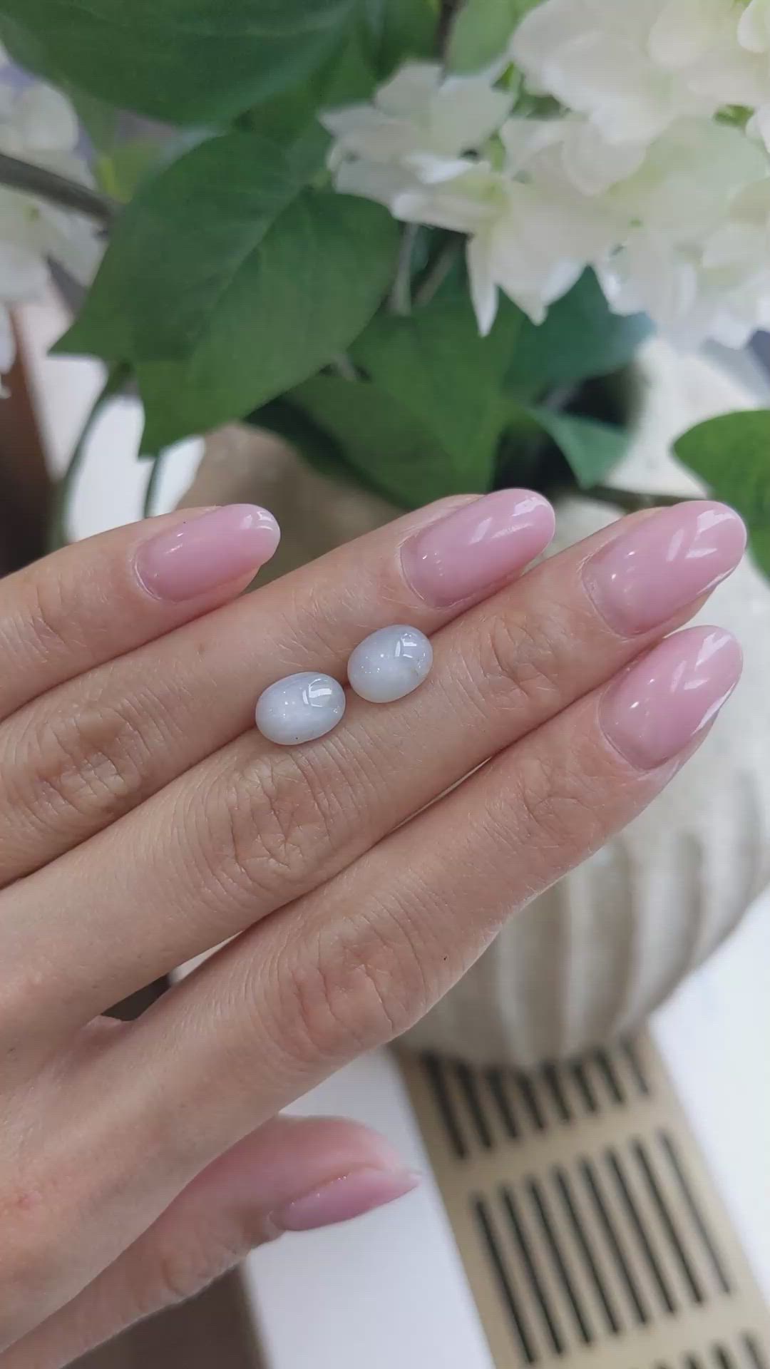 6.45 Ct.Tw.Total Carat Weight Grey Star Sapphire Pair from Ceylon (Sri Lanka) Size Video