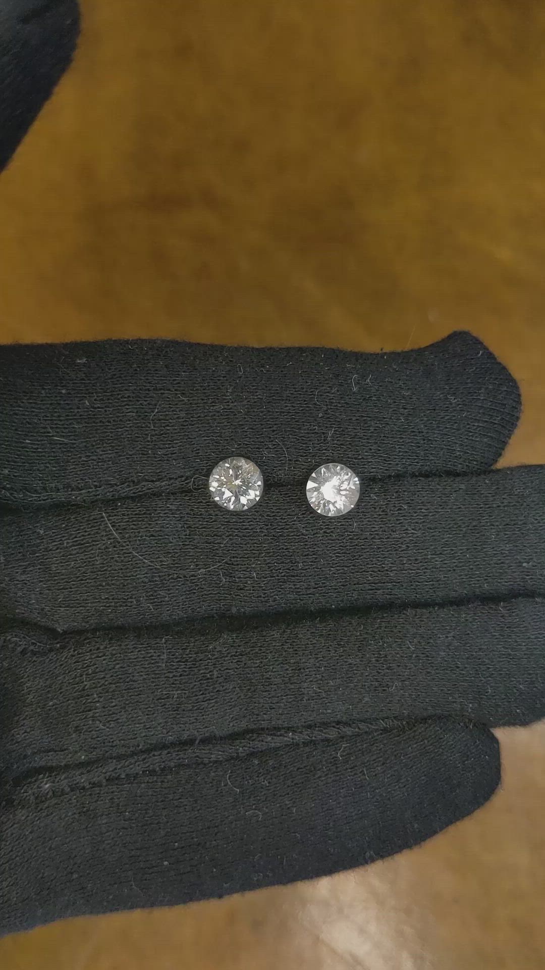 2.52 Ct.Tw.Total Carat Weight White Sapphire Pair from Ceylon (Sri Lanka) Size Video