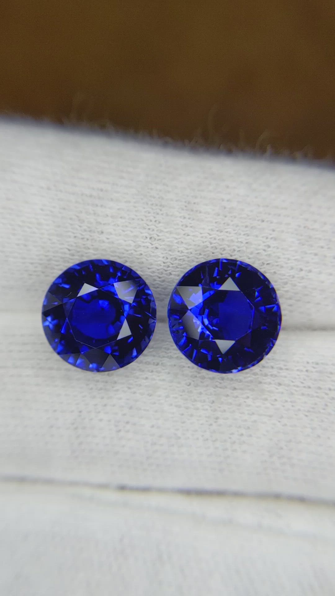 11.98 Ct.Tw.Total Carat Weight Blue Sapphire Pair from Ceylon (Sri Lanka) Size Video