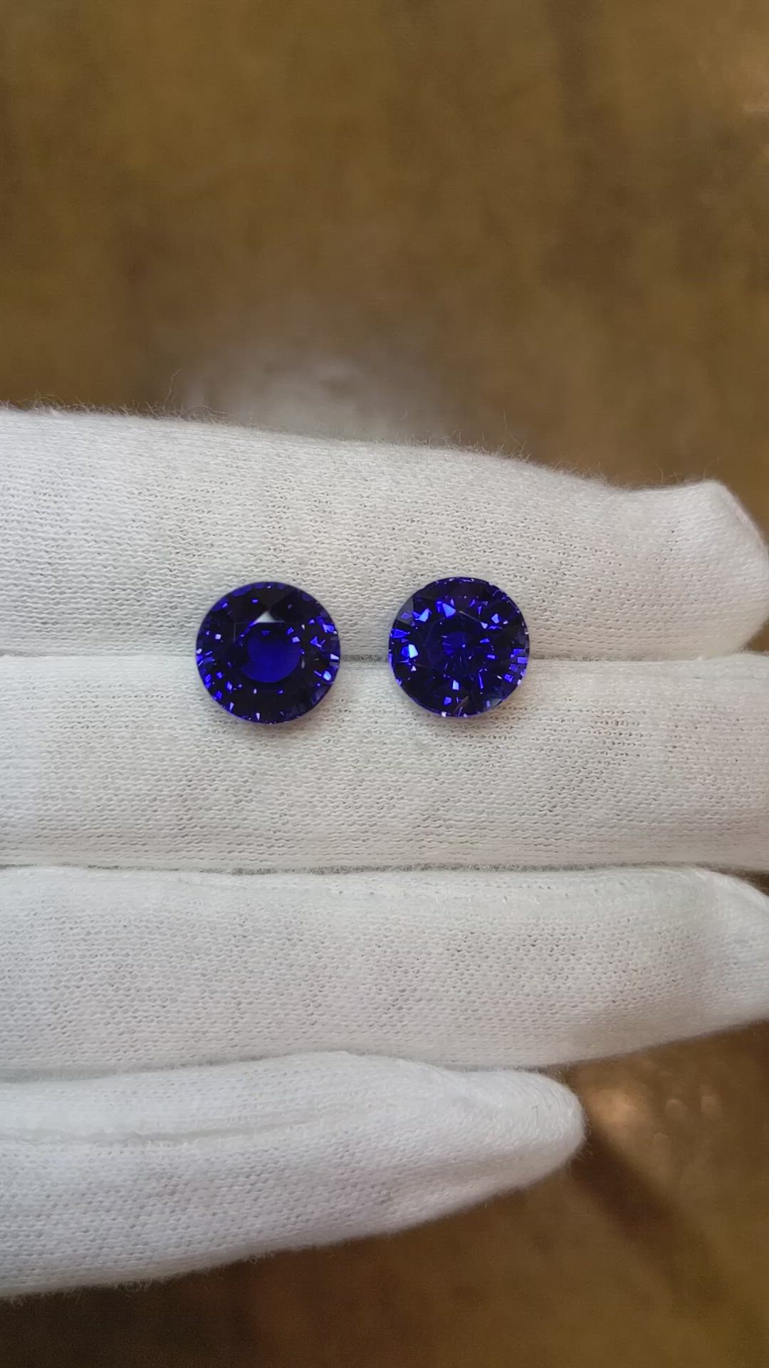 11.98 Ct.Tw.Total Carat Weight Blue Sapphire Pair from Ceylon (Sri Lanka) Size Video