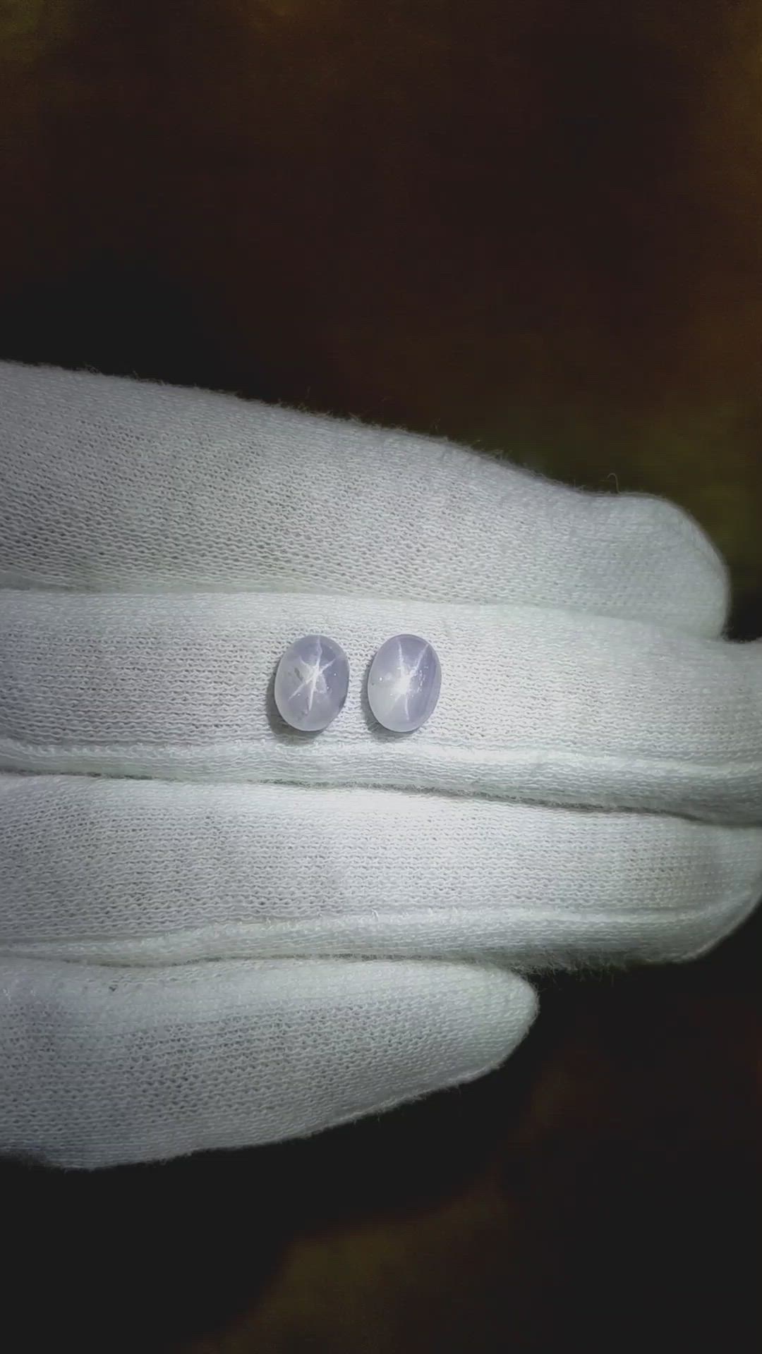 3.94 Ct.Tw.Total Carat Weight Grey Star Sapphire Pair from Ceylon (Sri Lanka) Size Video