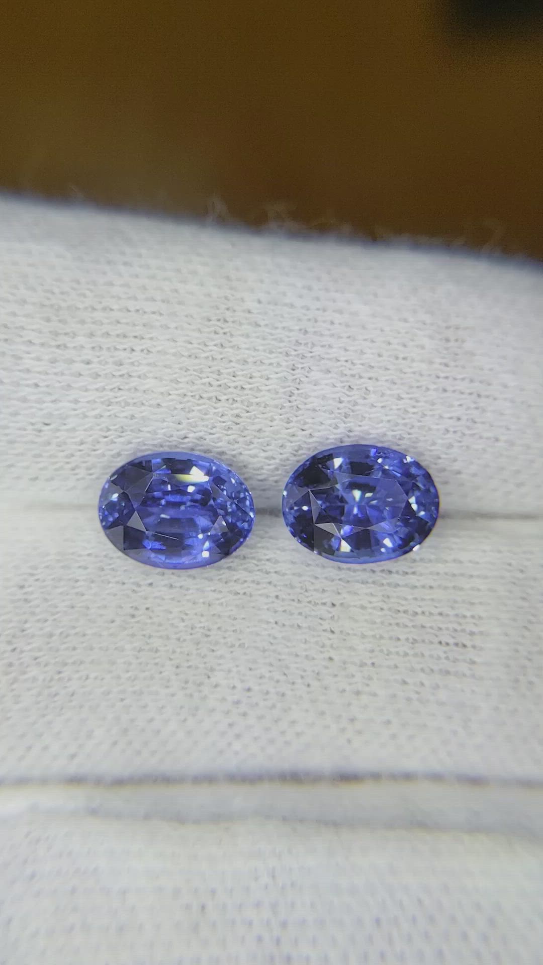 4.66 Ct.Tw.Total Carat Weight Blue Sapphire Pair from Ceylon (Sri Lanka) Size Video