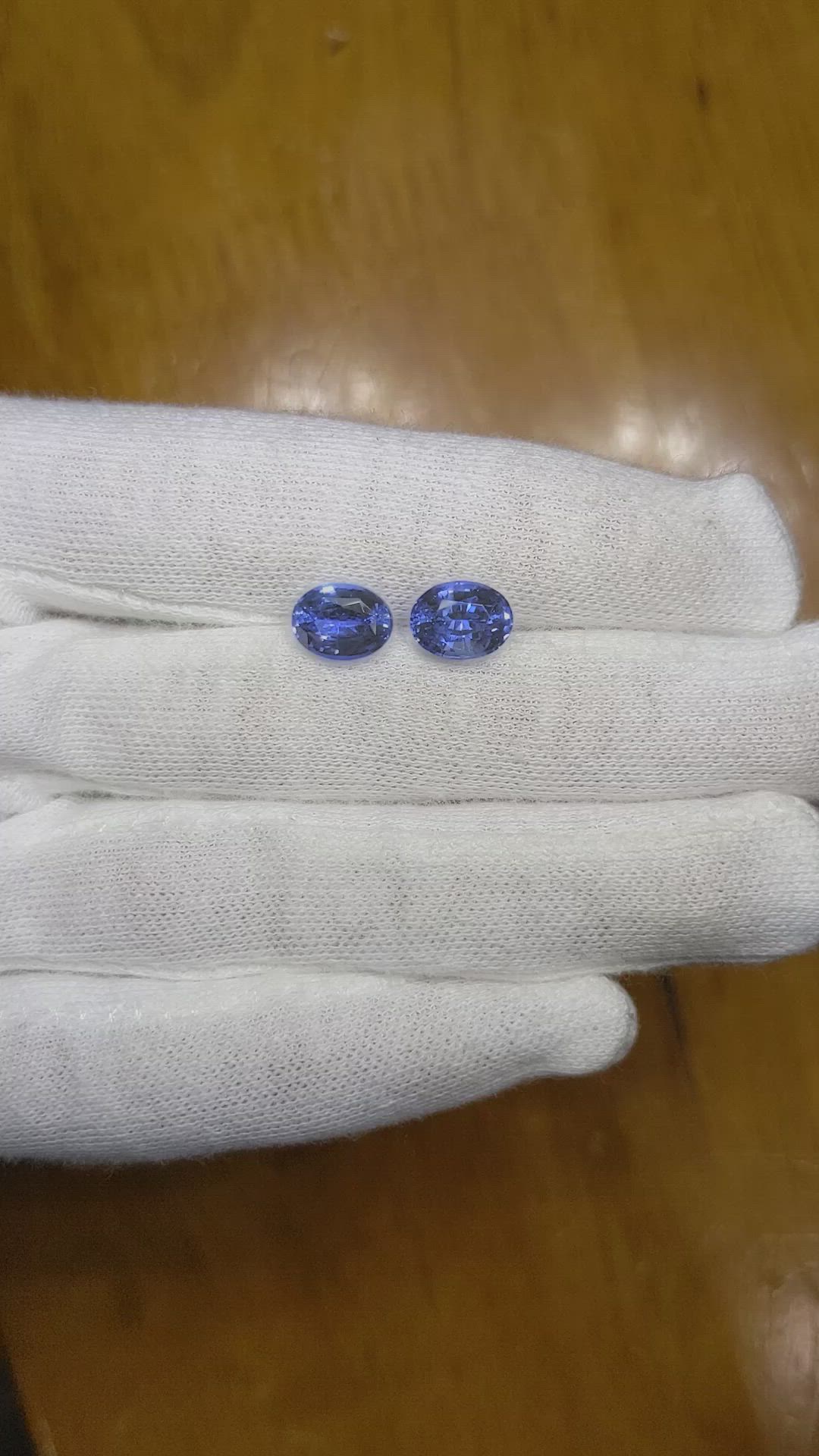 4.66 Ct.Tw.Total Carat Weight Blue Sapphire Pair from Ceylon (Sri Lanka) Size Video