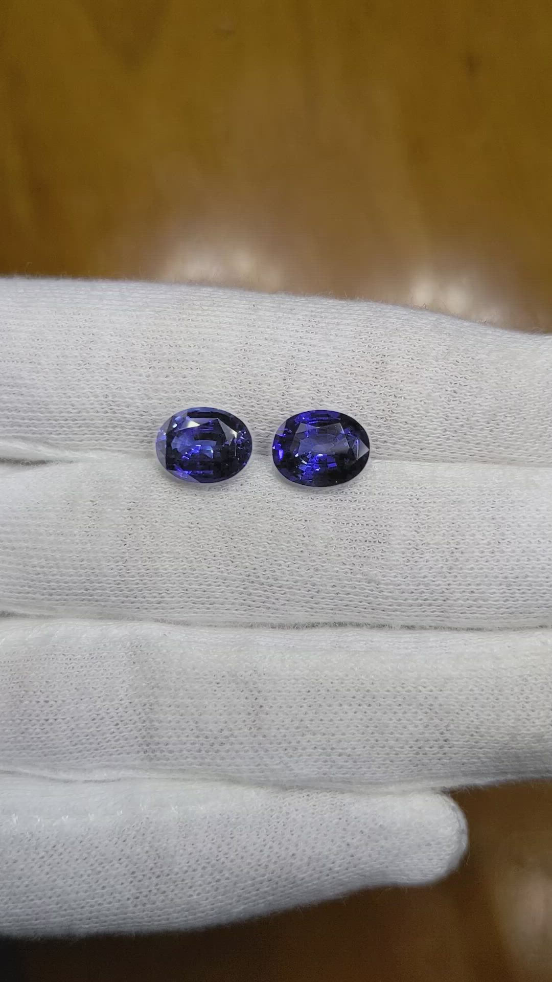 4.76 Ct.Tw.Total Carat Weight Blue Sapphire Pair from Ceylon (Sri Lanka) Size Video