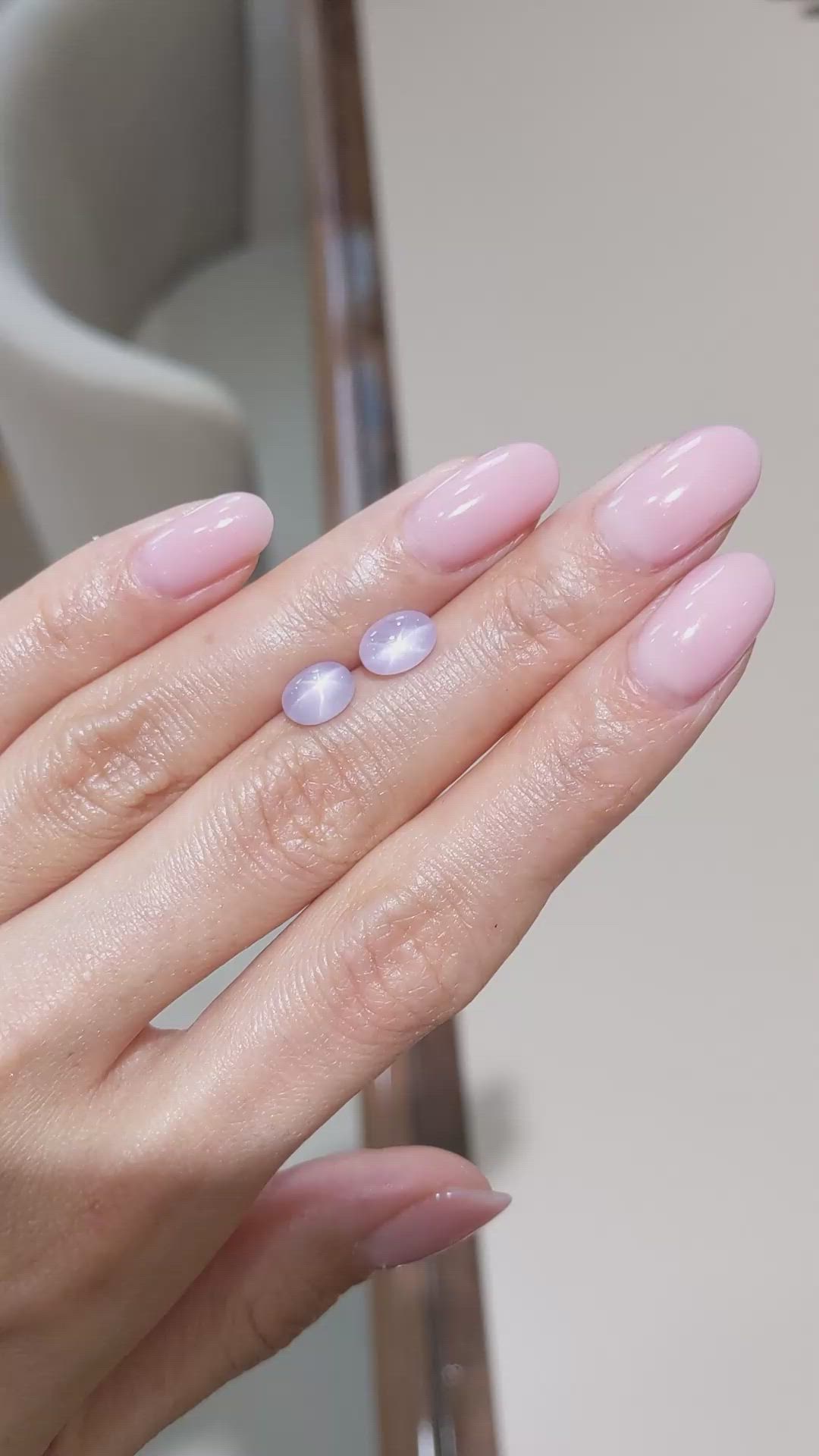 3.33&nbsp;Ct.Tw.Total Carat Weight Pink Star Sapphire Pair from Ceylon (Sri Lanka) Size Video