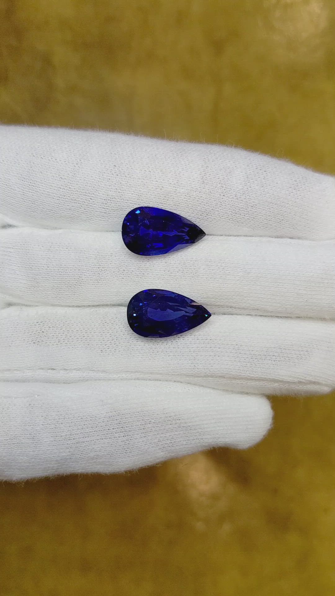 13.88 Ct.Tw.Total Carat Weight Blue Sapphire Pair from Madagascar Size Video