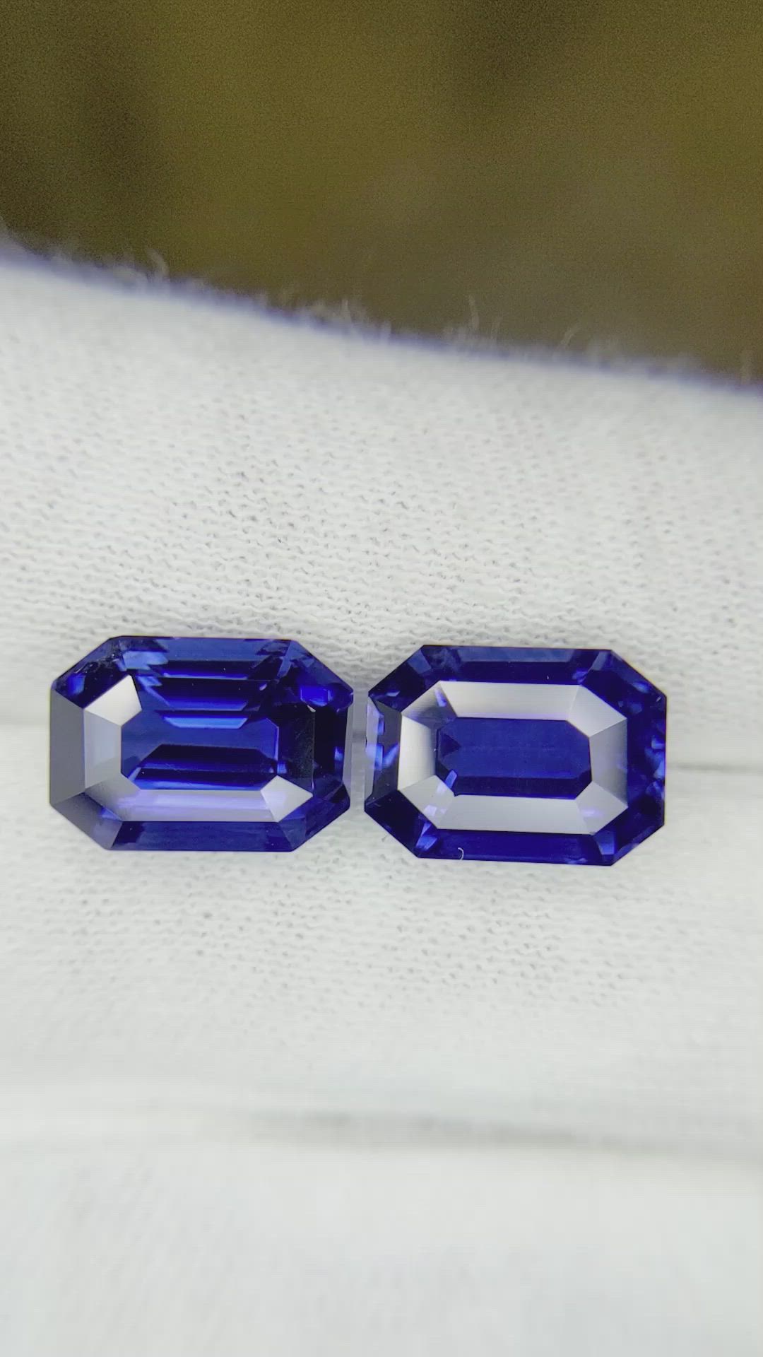 12.23 Ct.Tw.Total Carat Weight Blue Sapphire Pair from Ceylon (Sri Lanka) Size Video