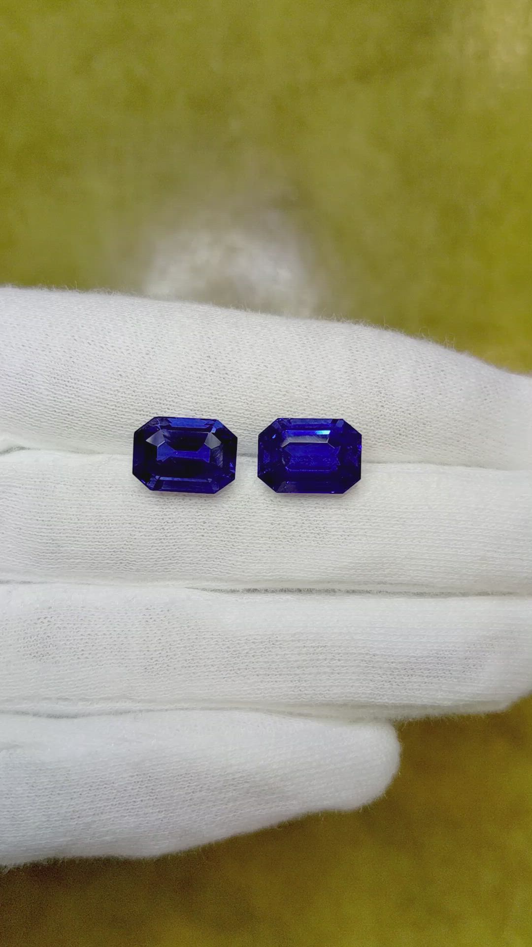 12.23 Ct.Tw.Total Carat Weight Blue Sapphire Pair from Ceylon (Sri Lanka) Size Video