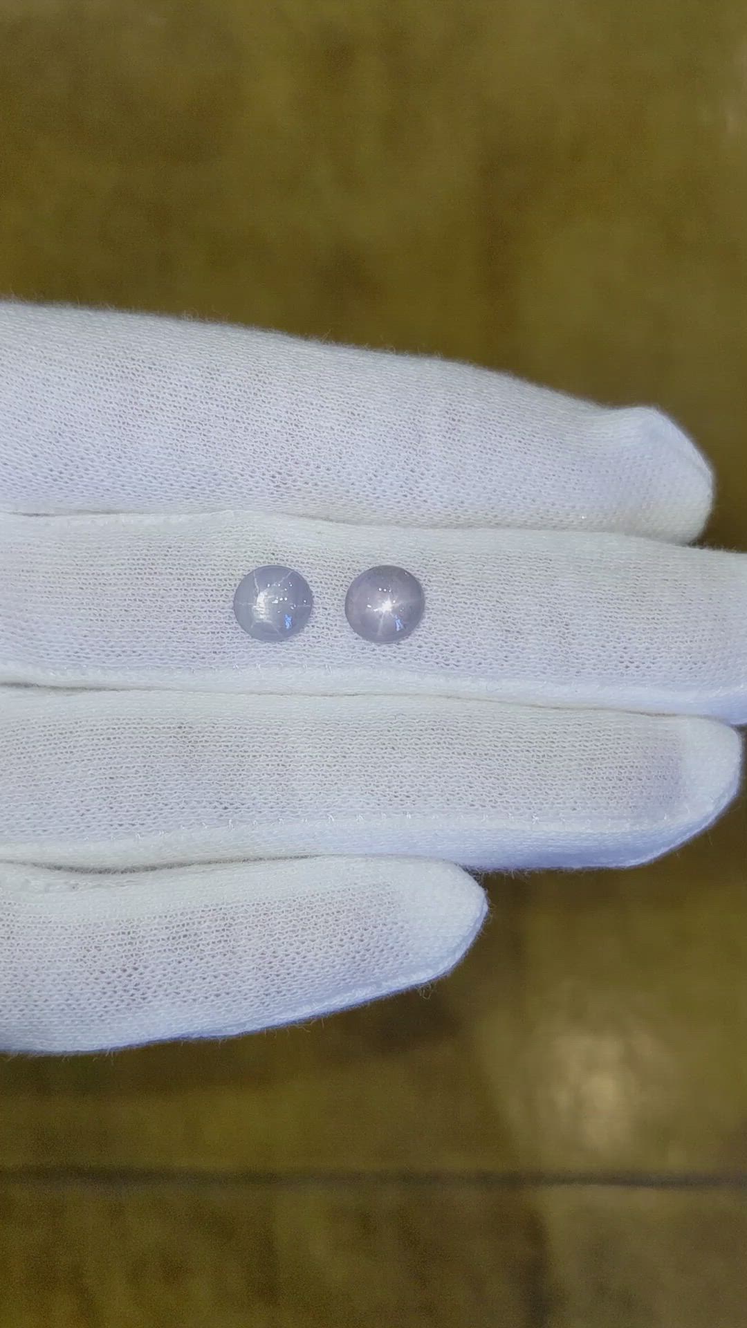 3.70&nbsp;Ct.Tw.Total Carat Weight Grey Star Sapphire Pair from Ceylon (Sri Lanka) Size Video