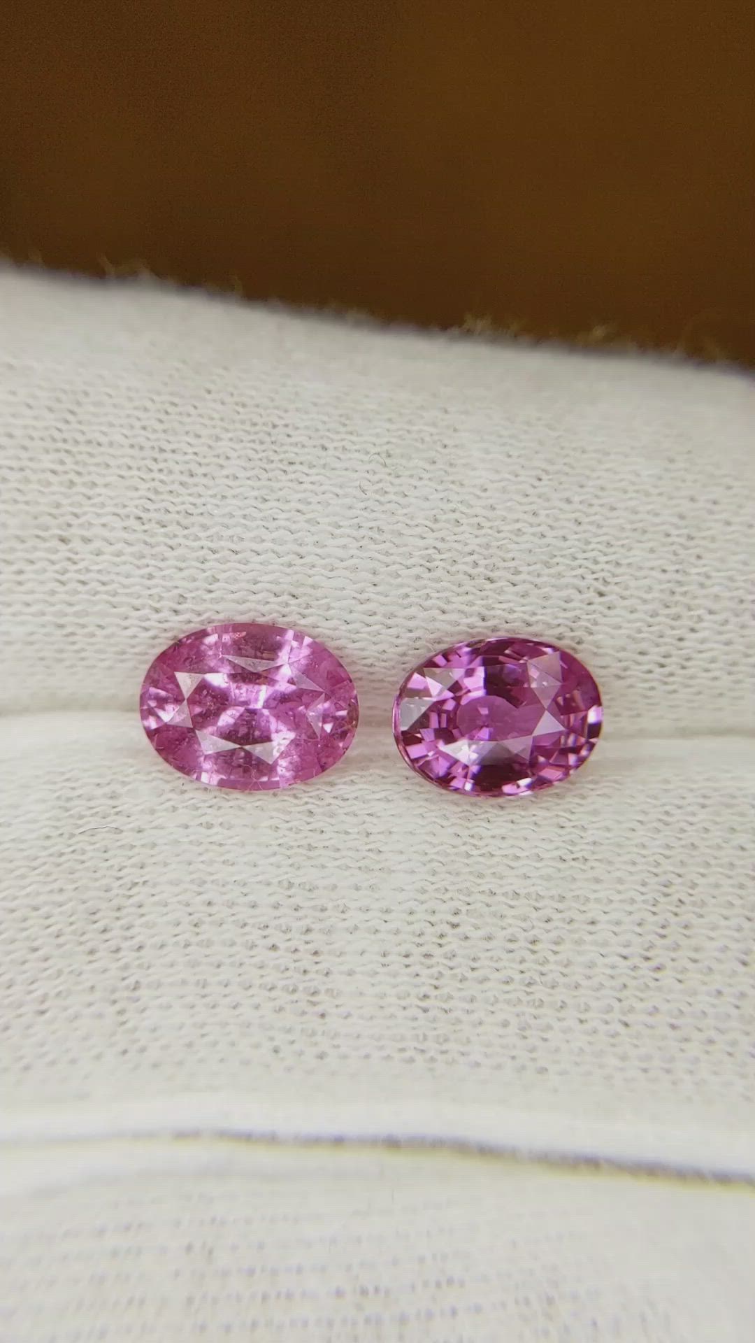 3.38 Ct.Tw.Total Carat Weight Sapphire Pair from Ceylon (Sri Lanka) Size Video