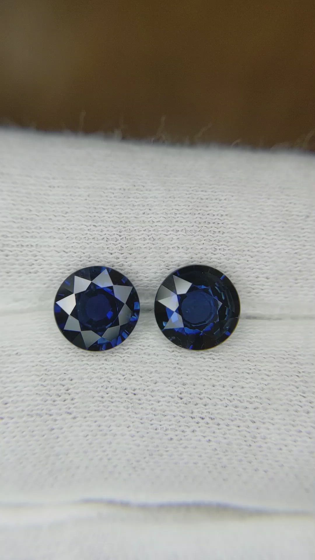 3.42 Ct.Tw.Total Carat Weight Blue Sapphire Pair from Thailand Size Video
