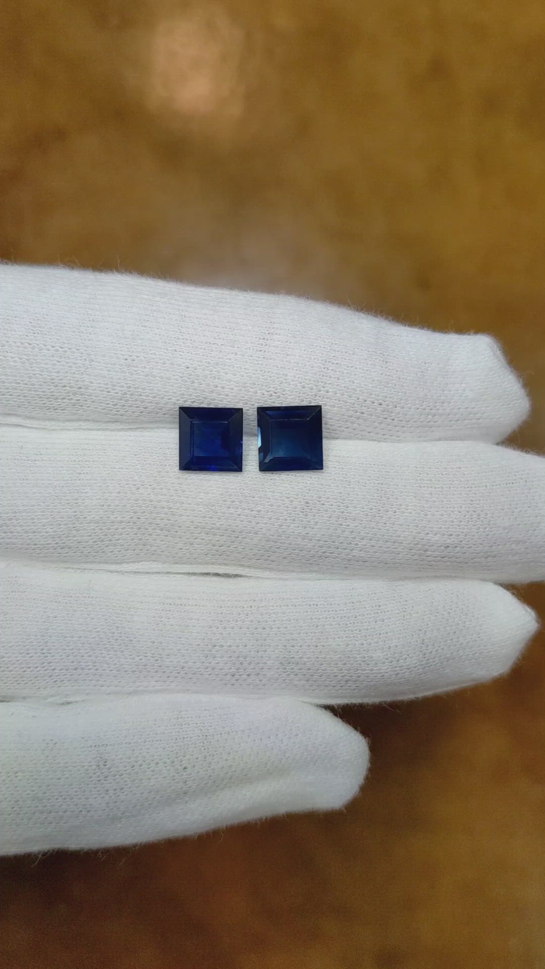 3.87&nbsp;Ct.Tw.Total Carat Weight Blue Sapphire Pair from Thailand Size Video